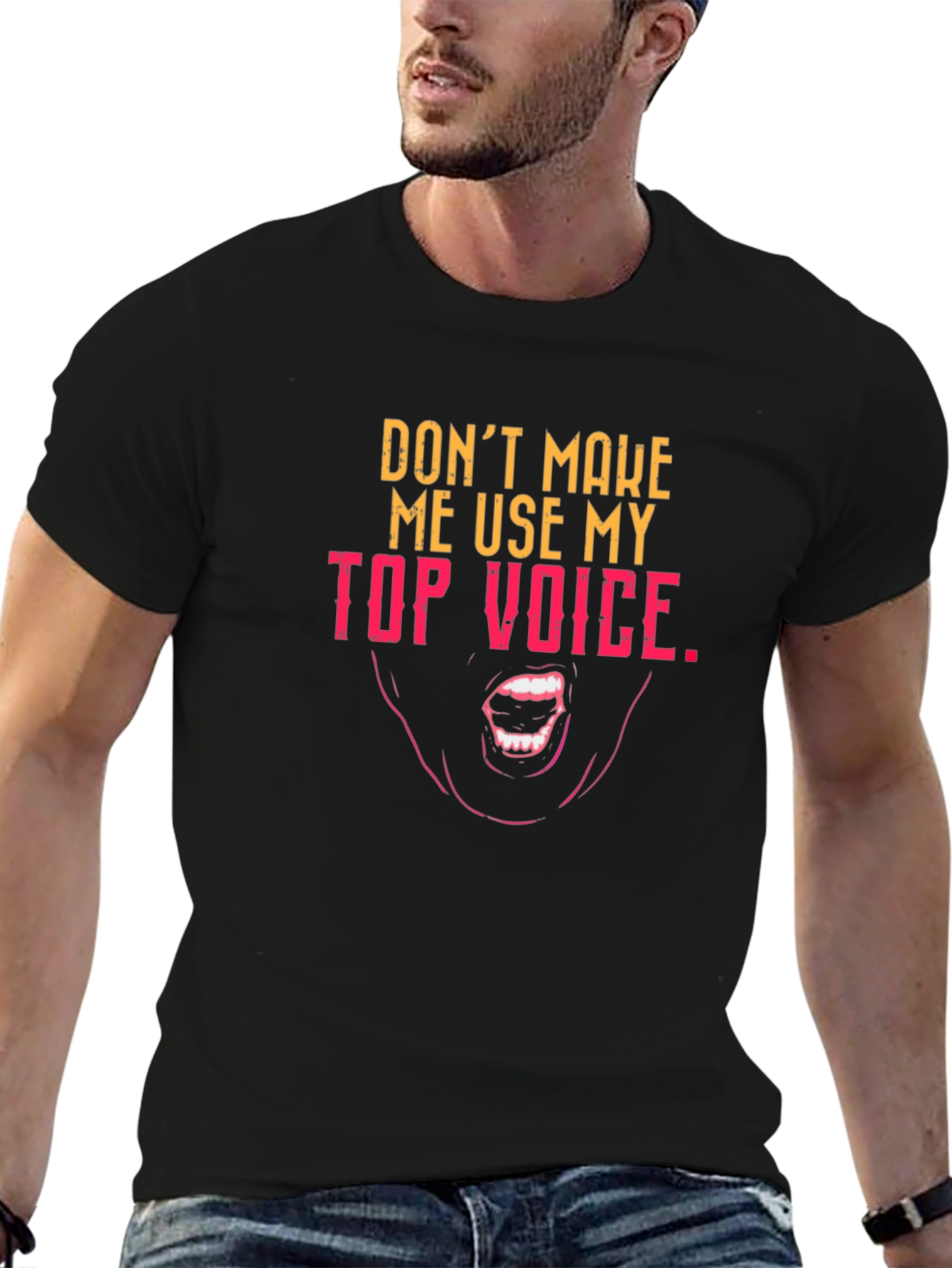 Black Top Voice Graphic Tee - Funny Sarcastic T-Shirt view 6