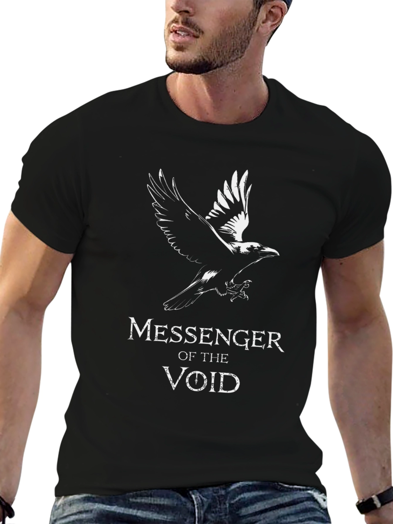 Messenger of the Void Black Graphic Tee - 6