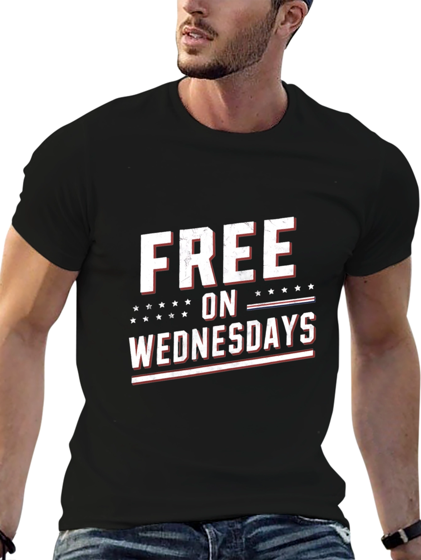 Black Free On Wednesdays T-Shirt view 6