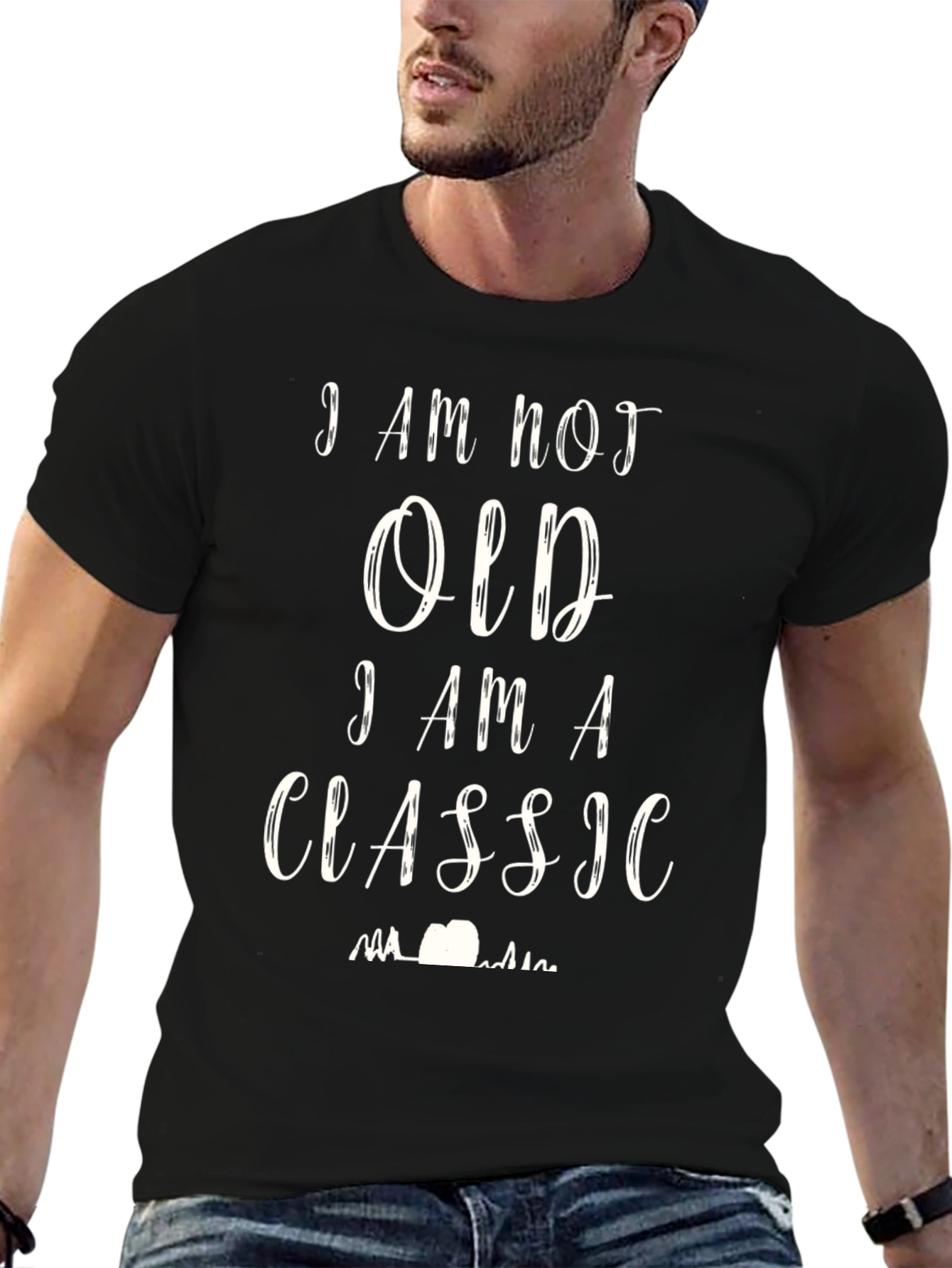 Black Classic T-Shirt - I Am Not Old view 6
