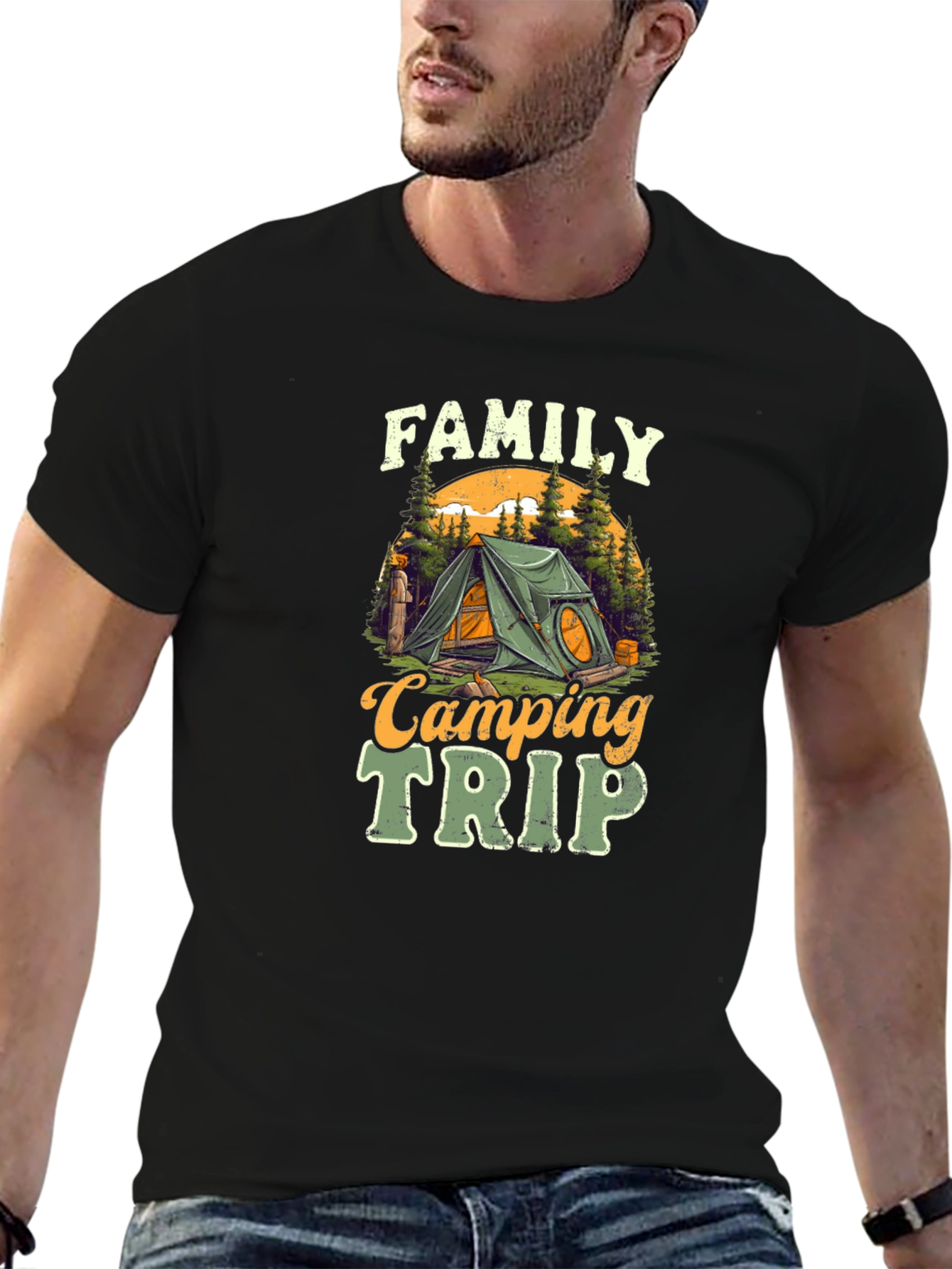Black Family Camping Trip Graphic Tee - Adventure Ready view 6