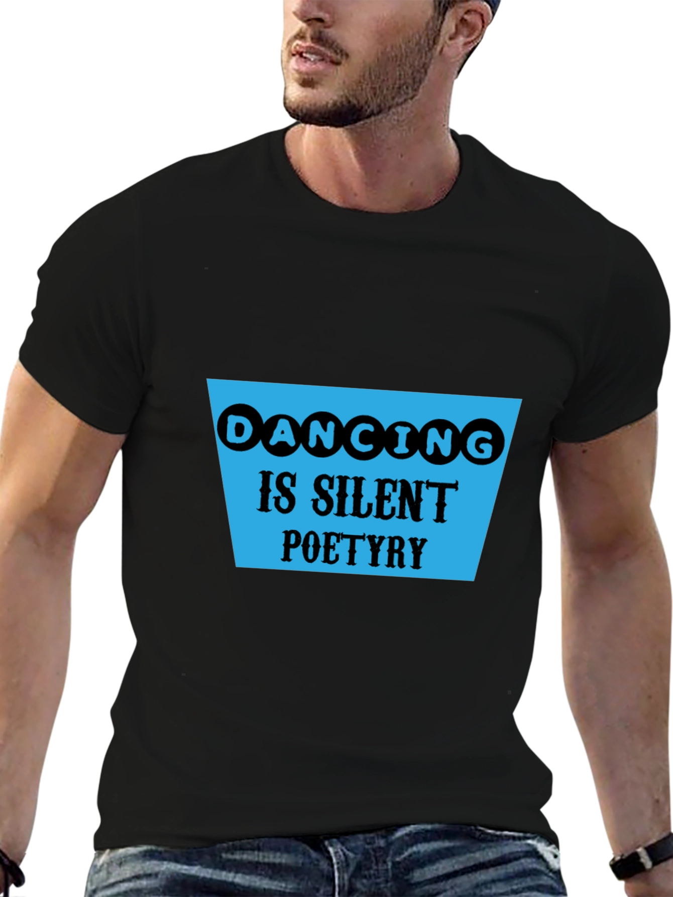 Black Dancing is Silent Poetry Graphic Tee view 6