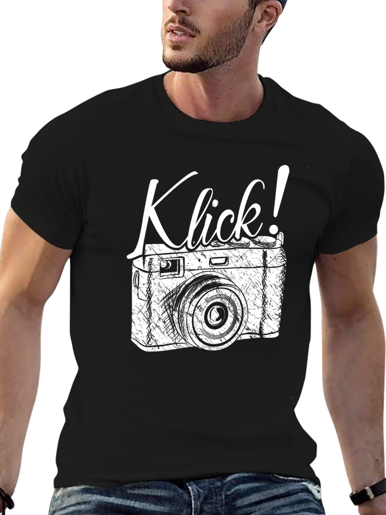 Black Klick! Camera Graphic T-Shirt - Retro Style view 6