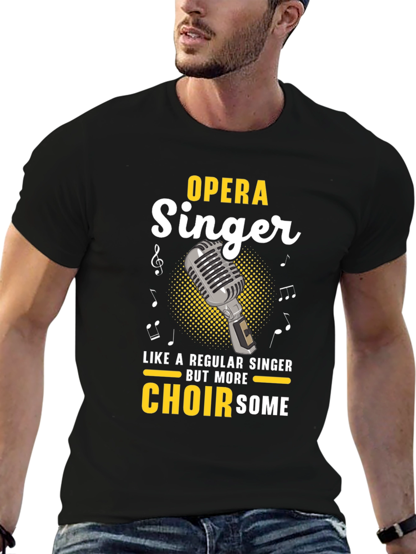 Black Opera Singer T-Shirt - Choirsome Humor Tee view 6