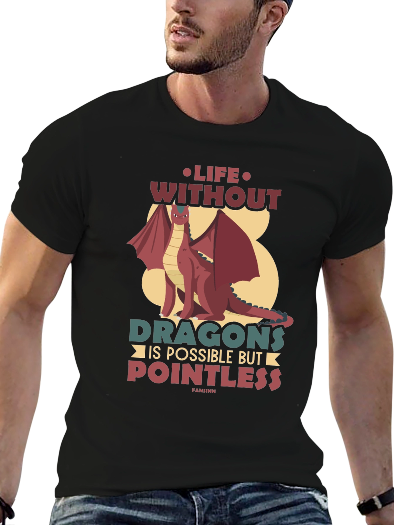 Black Life Without Dragons T-Shirt - Pointless Tee view 6