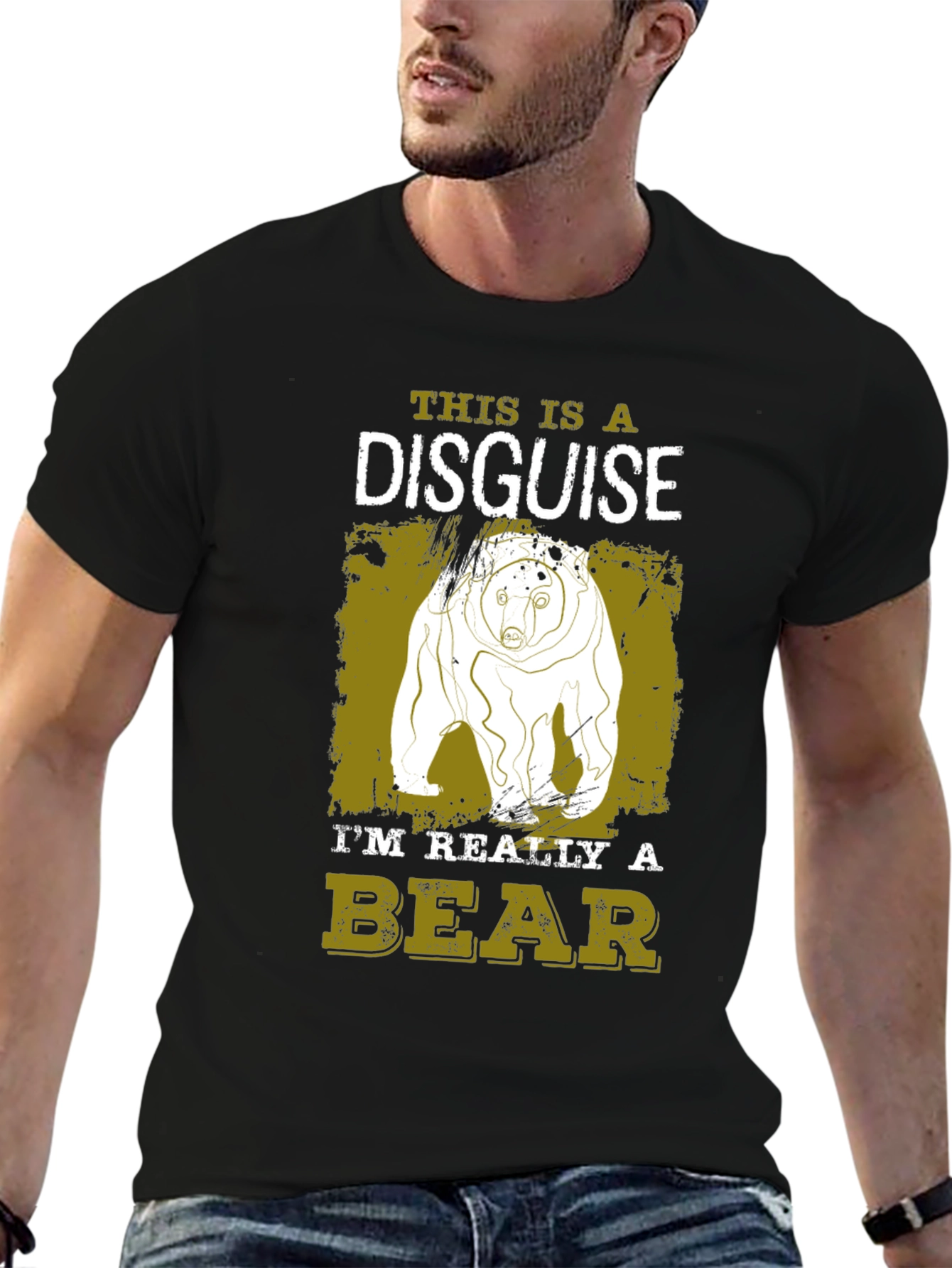 Black Bear Disguise T-Shirt - Funny Animal Tee view 6