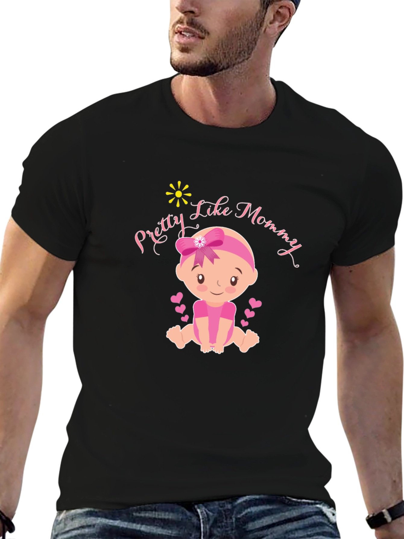 Black Pretty Like Mommy Baby Graphic T-Shirt view 6