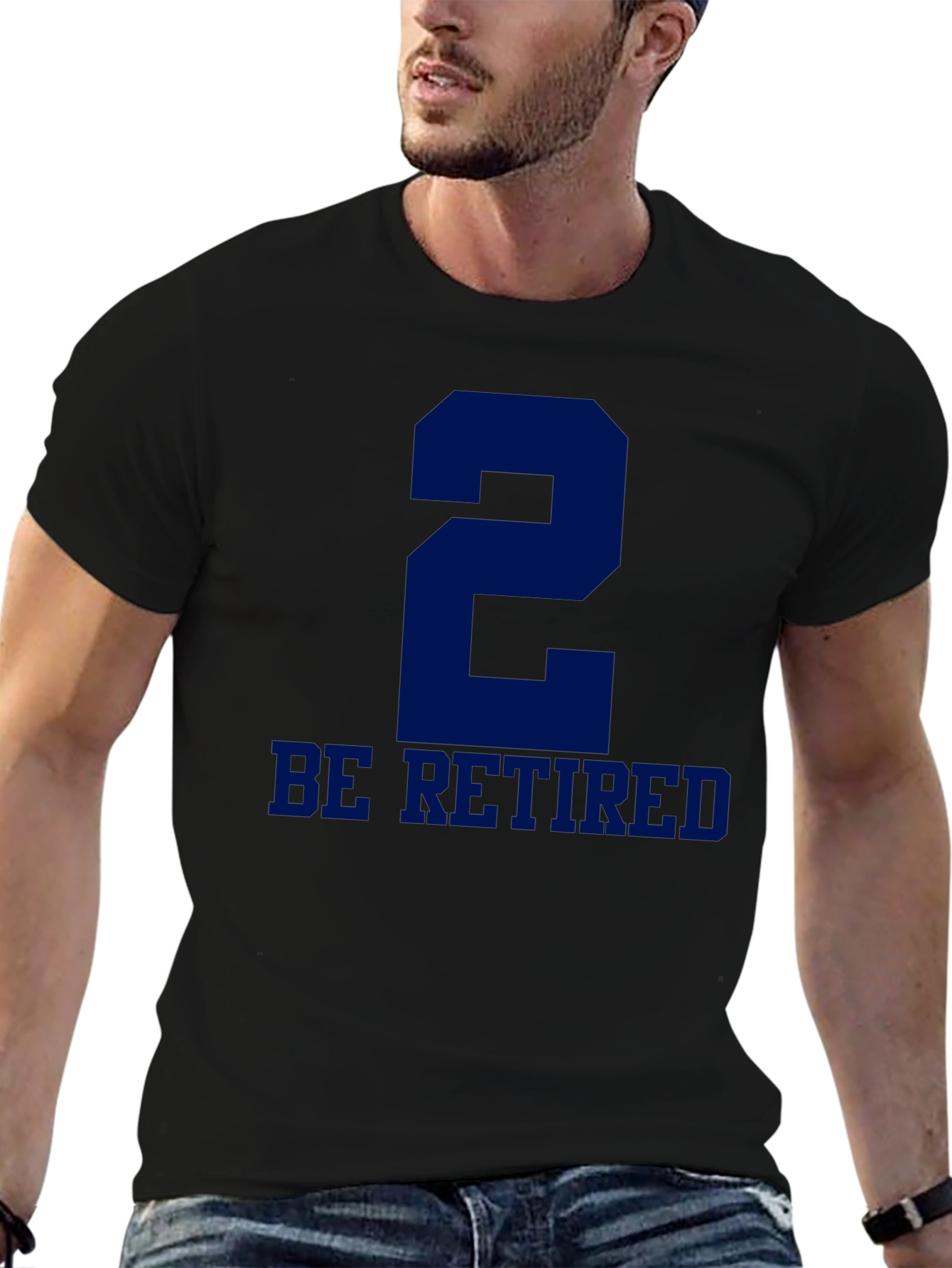 Black Funny Retired Jersey Number 2 T-Shirt view 6