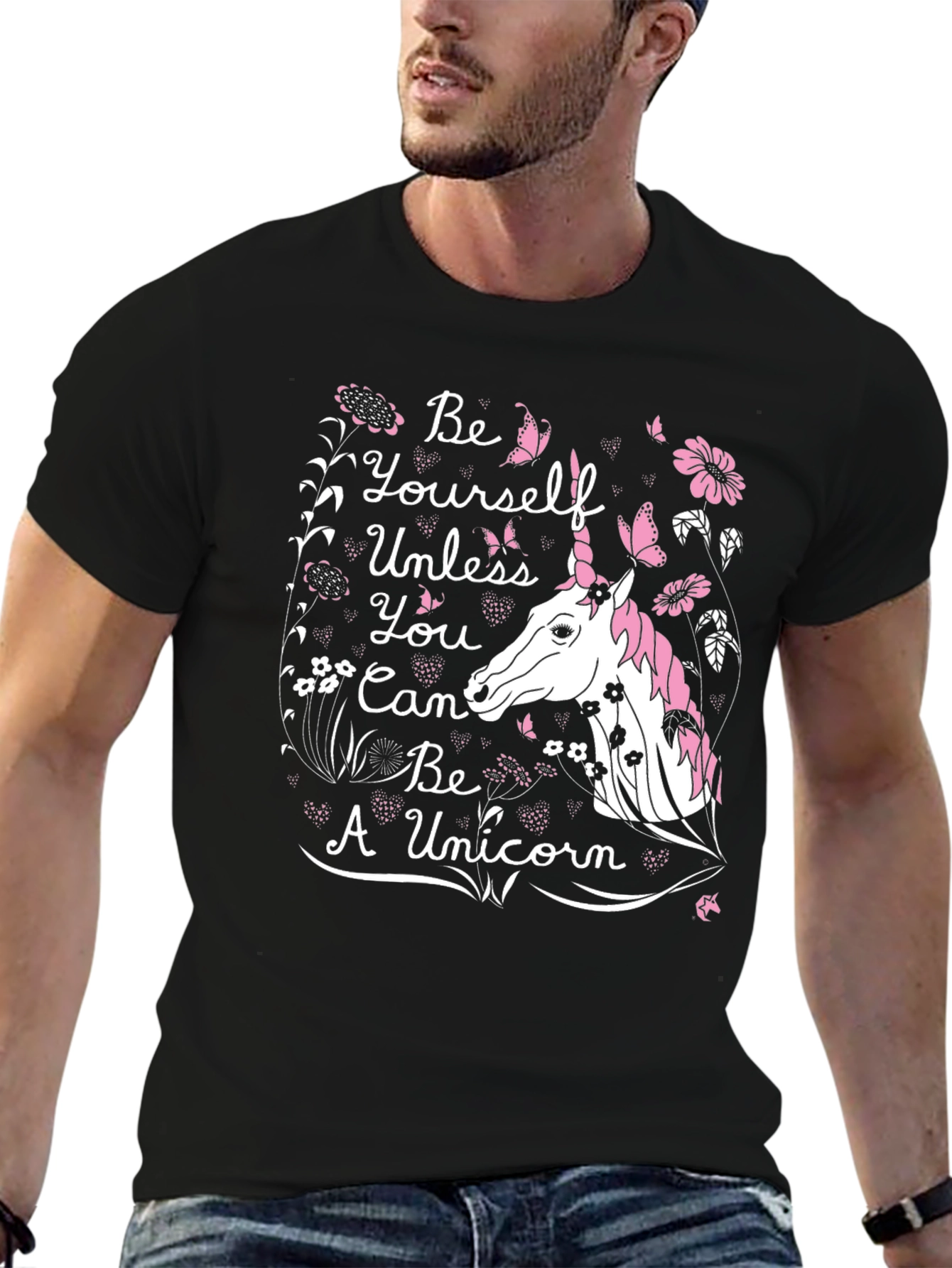 Black Unicorn T-Shirt - Be Yourself Unless... view 6