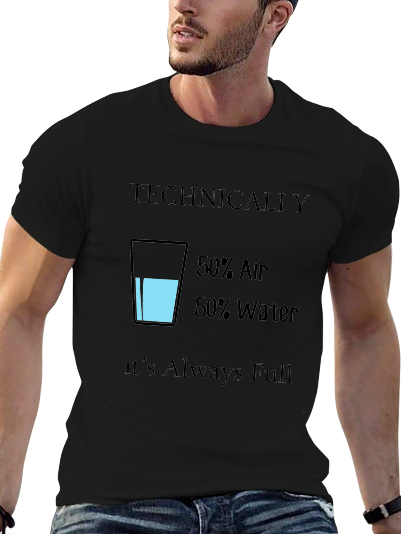 Black Funny Technically Always Full T-Shirt view 6