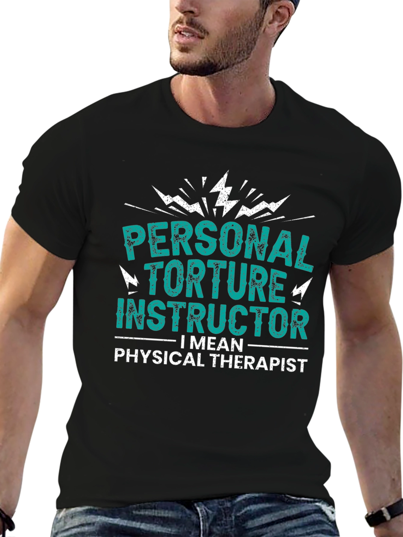 Black Personal Torture Instructor T-Shirt - Funny Physical Therapist Tee view 6