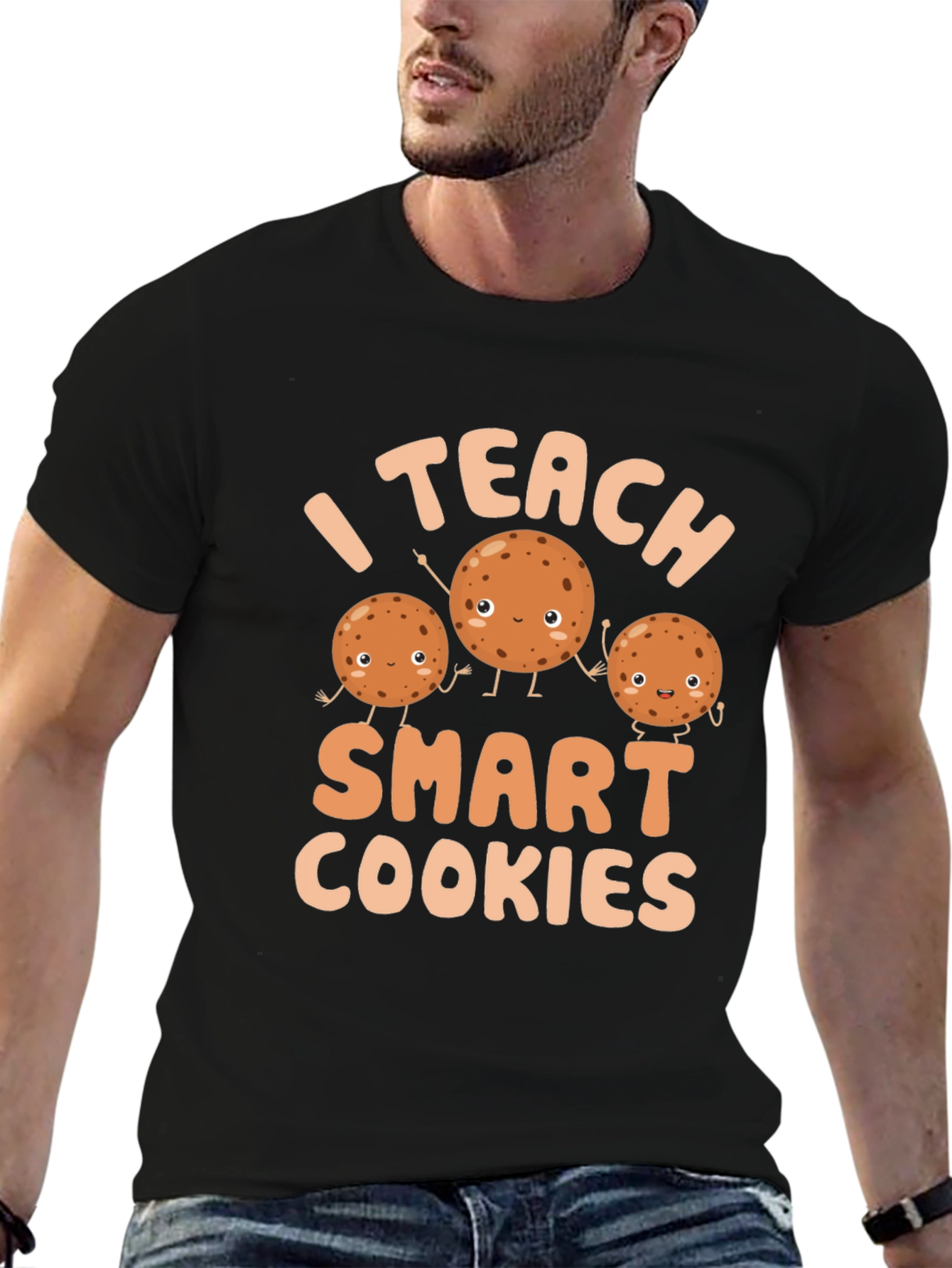Black I Teach Smart Cookies T-Shirt view 6