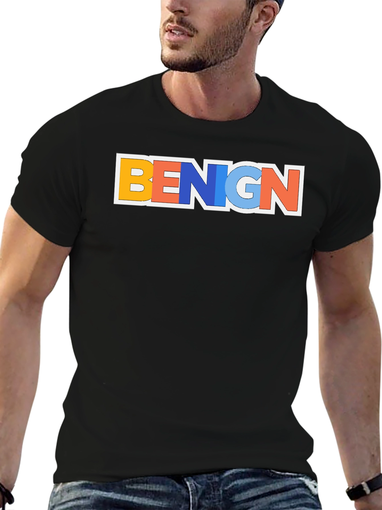 Black Benign Graphic T-Shirt - Trendy Casual Tee view 6