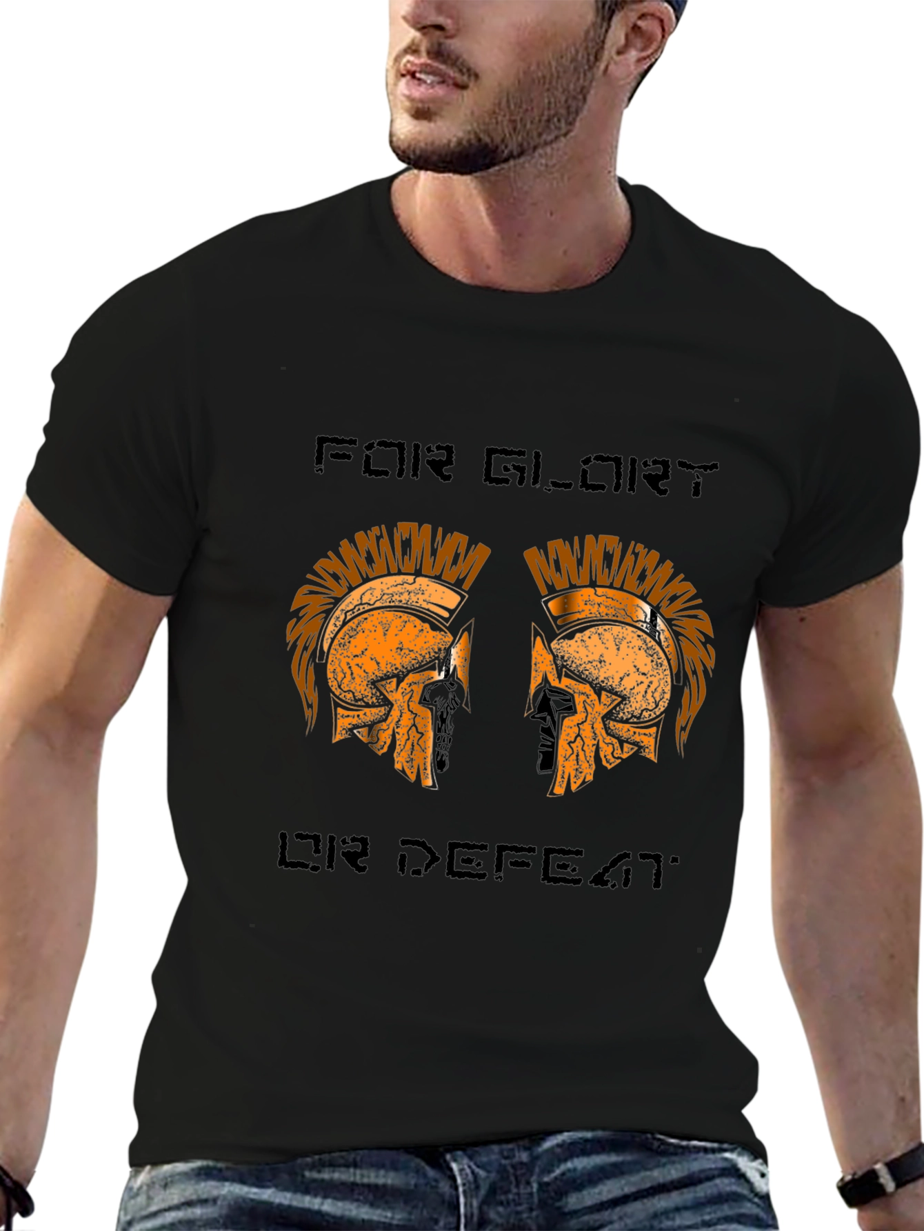 Black For Glory or Defeat Graphic T-Shirt view 6