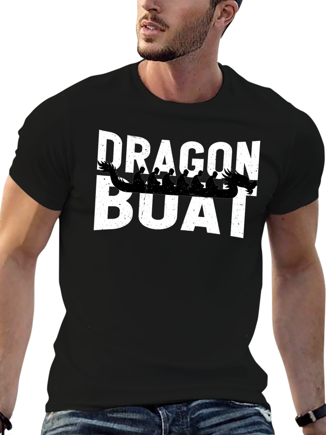 Black Dragon Boat Crew T-Shirt - Black view 6
