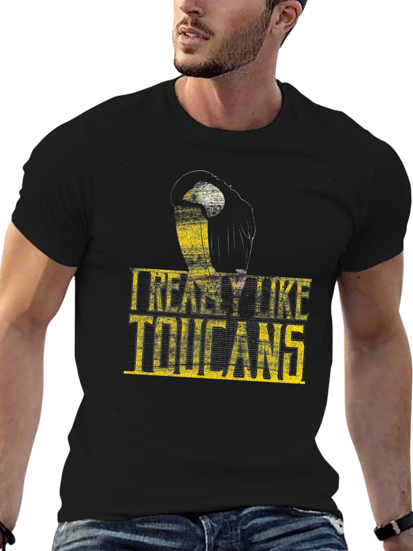 Black I Really Like Toucans Graphic T-Shirt view 6