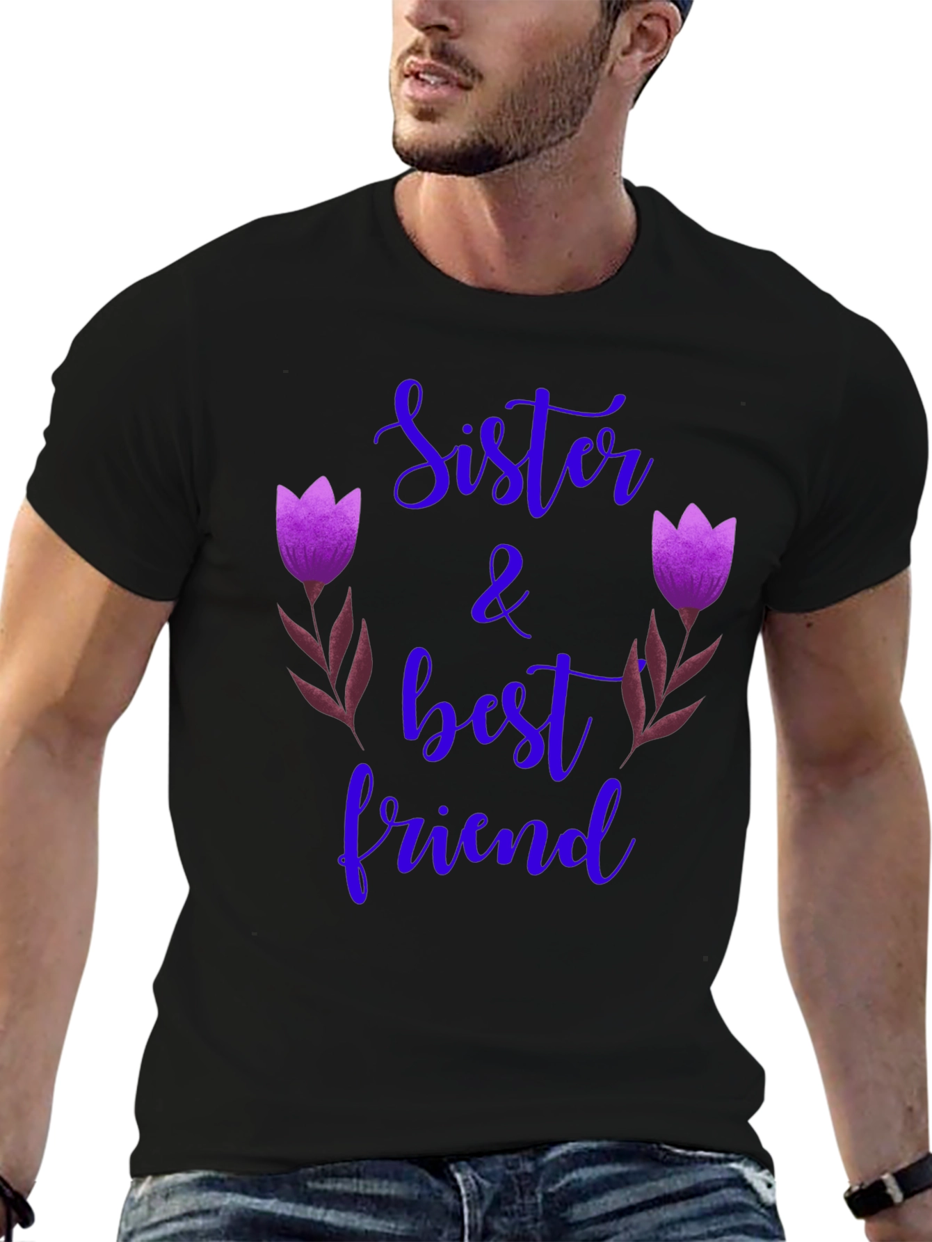 Black Sister & Best Friend Graphic Tee view 6