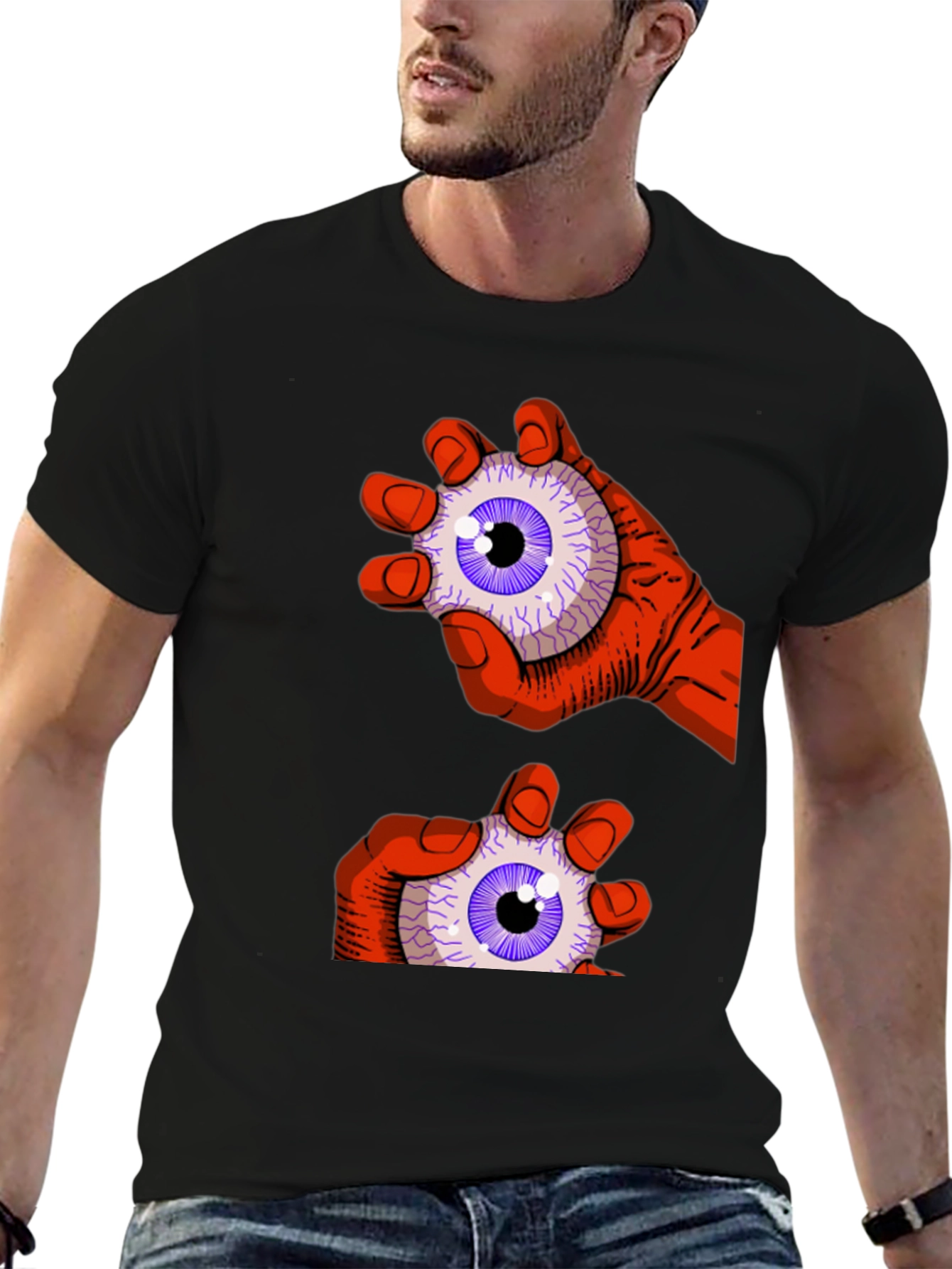 Black Eyeball Grab Graphic Tee - Black view 6