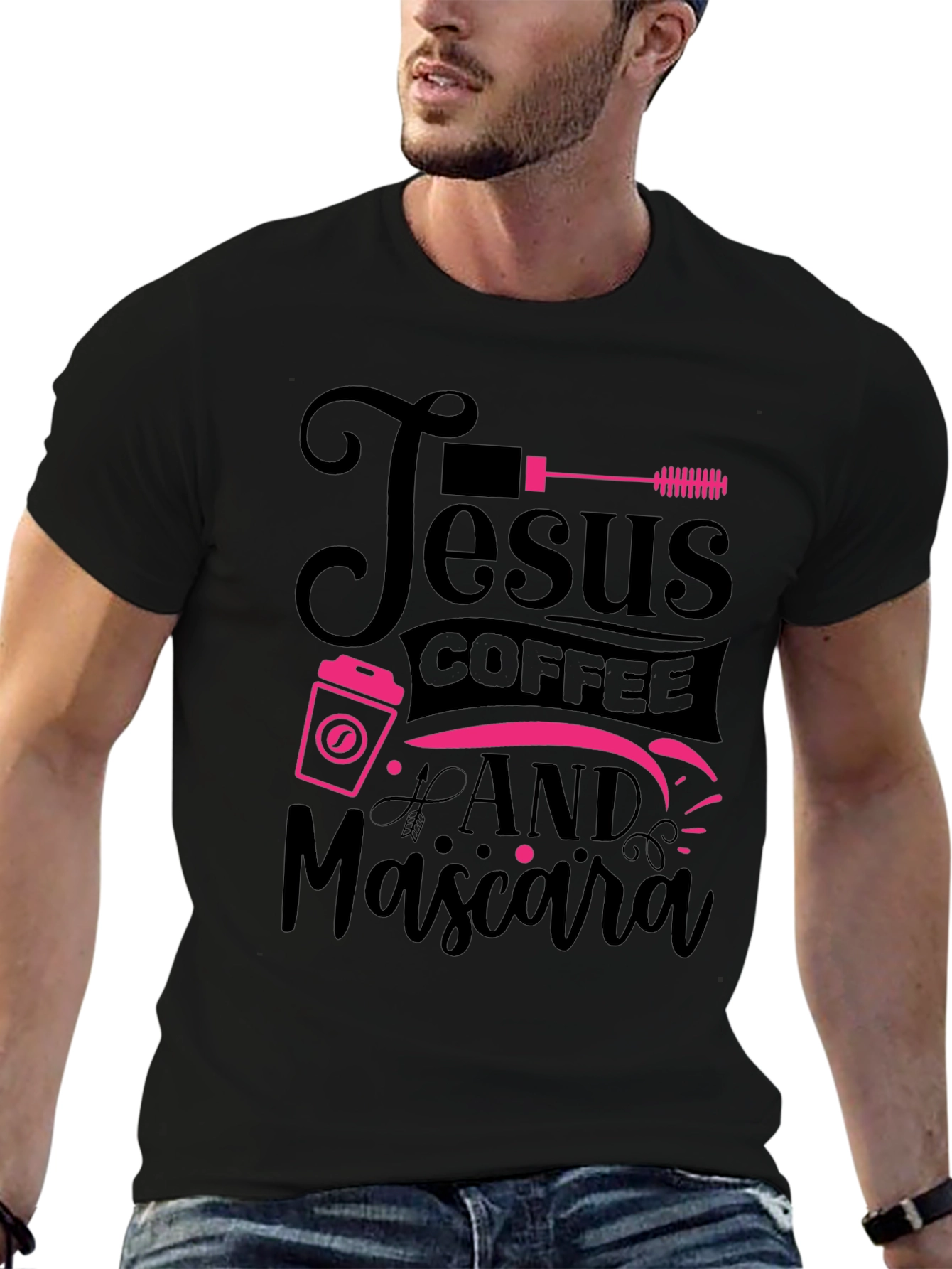 Black Jesus Coffee & Mascara Black T-Shirt view 6