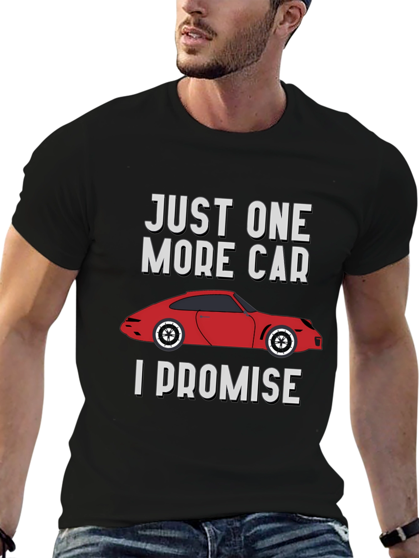 Black Just One More Car I Promise T-Shirt view 6