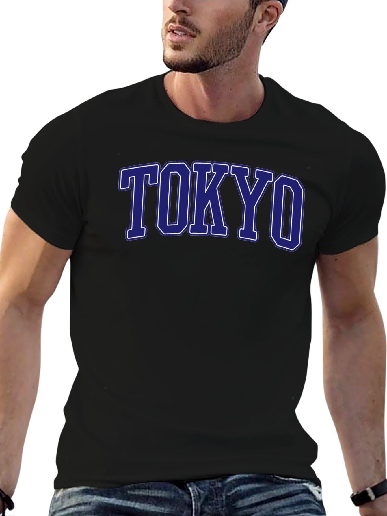 Black Tokyo Graphic Tee - Classic College Style view 6