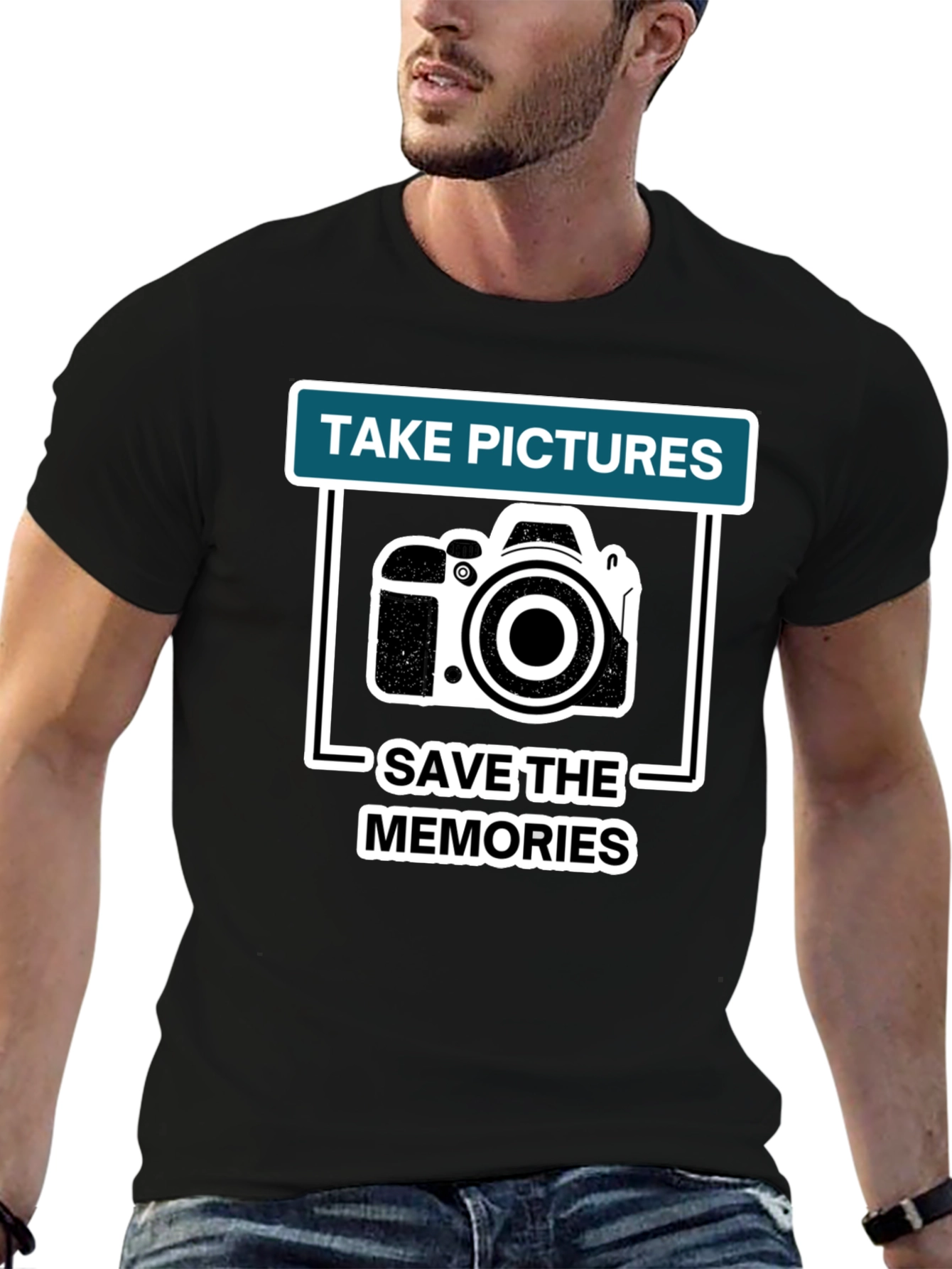 Black Take Pictures Save Memories T-Shirt view 6