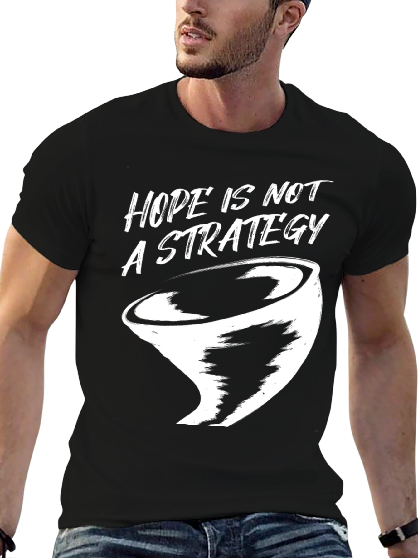 Black Hope Is Not a Strategy Graphic Tee - Black view 6