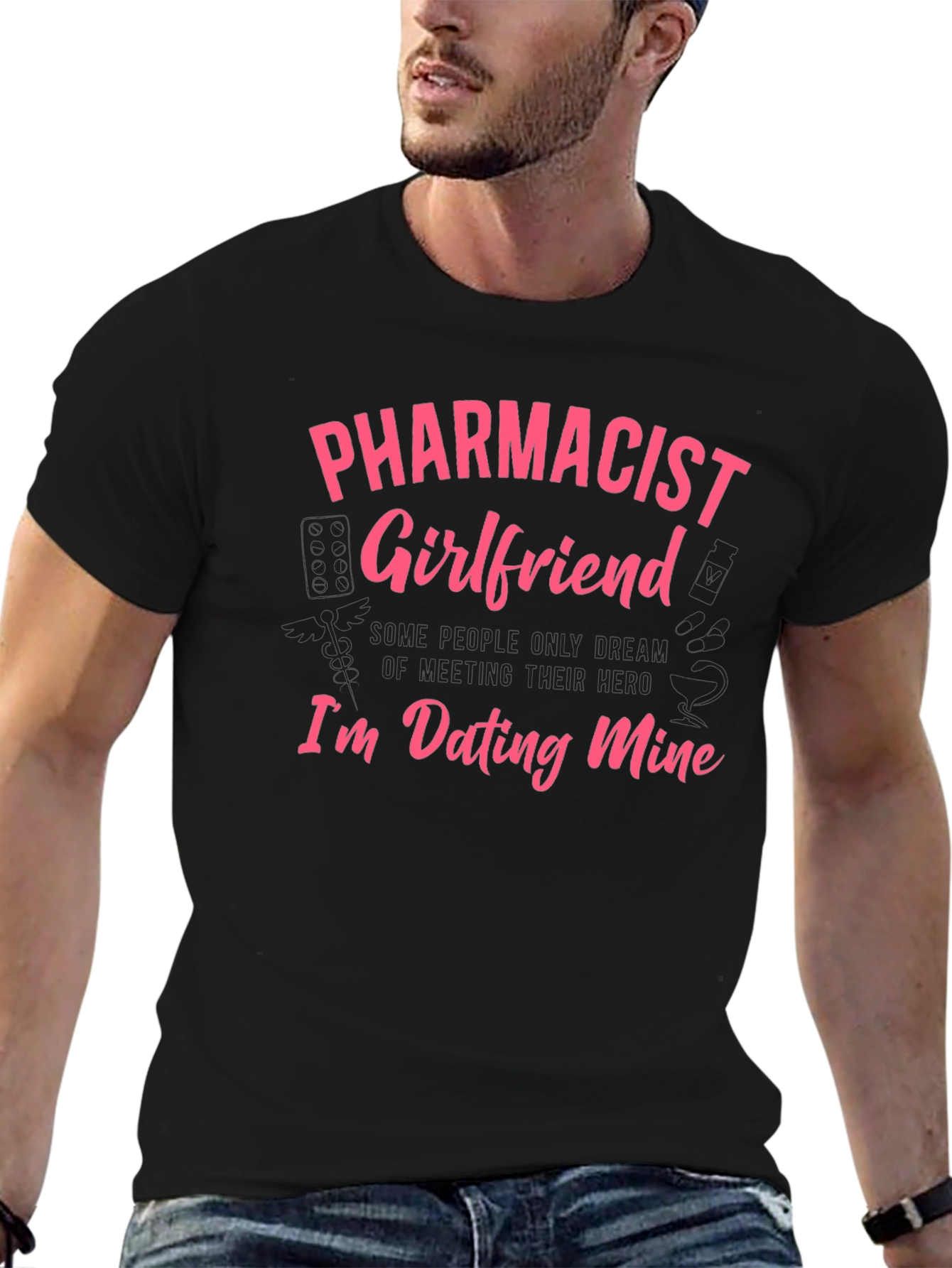 Black Pharmacist Girlfriend T-Shirt - I'm Dating Mine Tee view 6