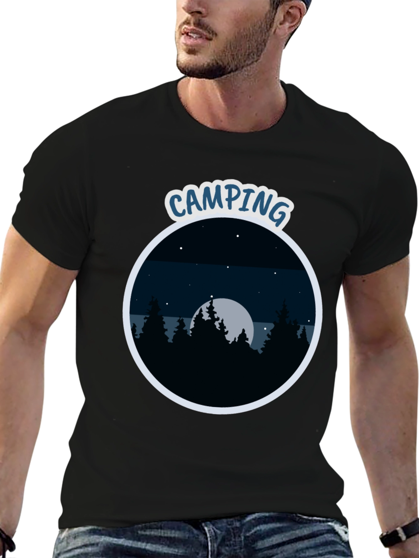 Black Camping Adventure T-Shirt - Outdoor Lover Tee view 6