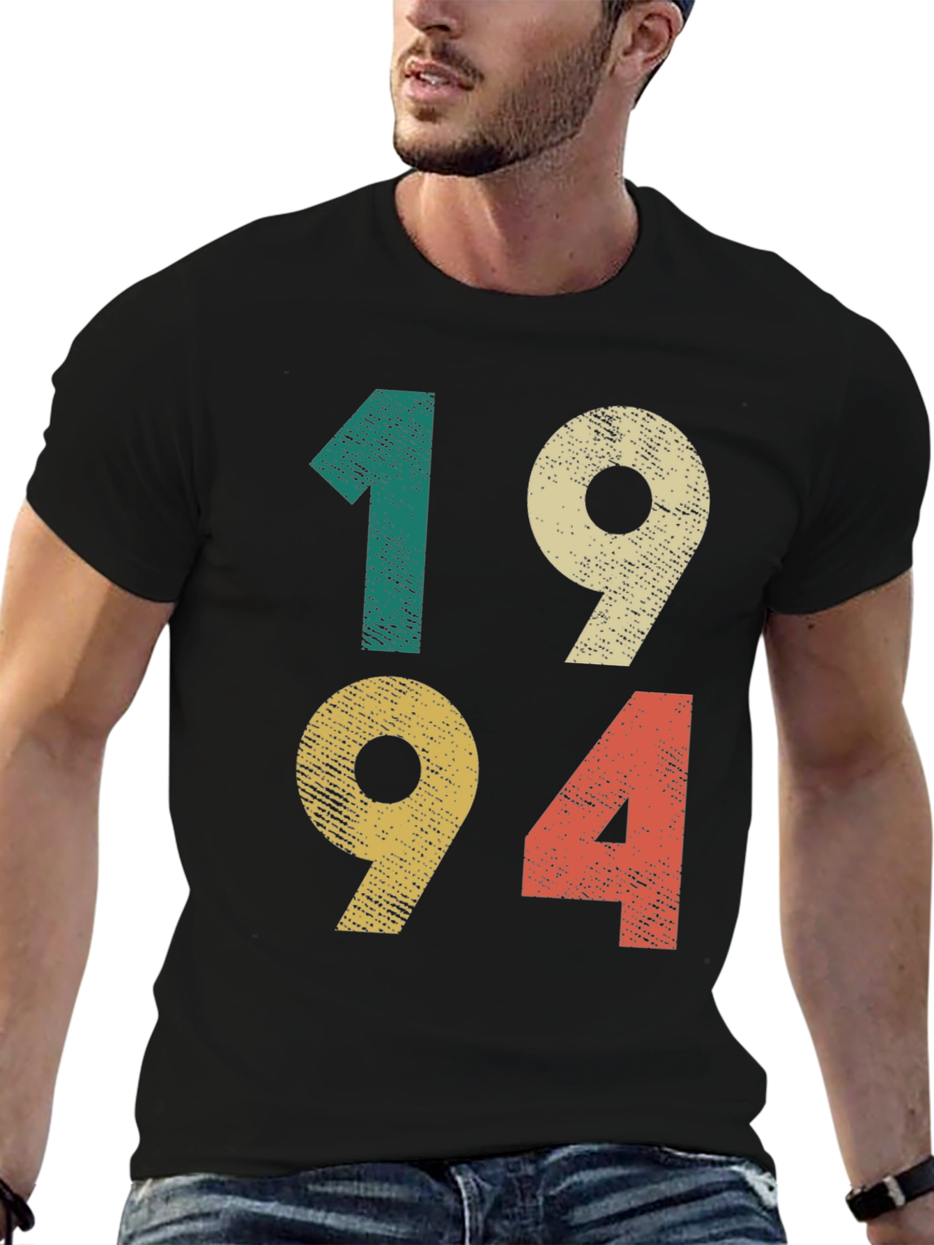 Black Vintage 1994 Graphic Tee - Retro Birthday Shirt view 6