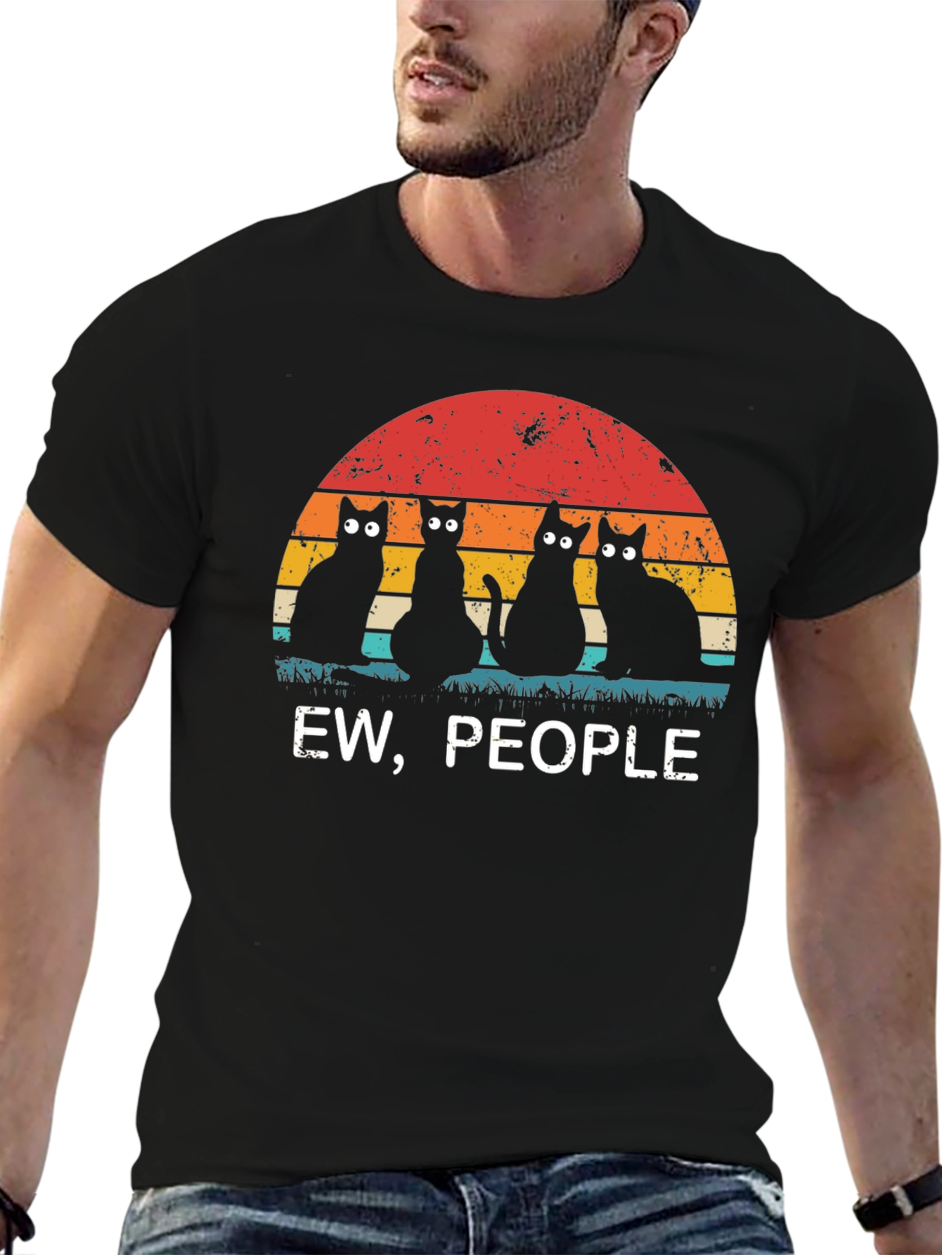 Black Ew, People Black Cat Graphic Tee view 6