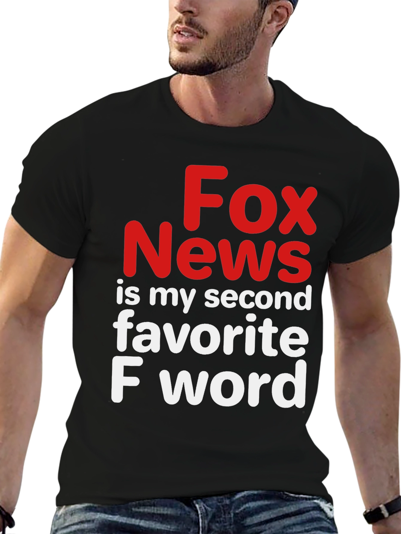 Black Fox News Second Favorite F Word Black Graphic Tee view 6