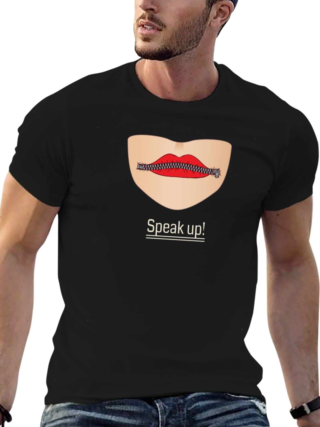 Black Speak Up! Graphic Tee - Express Yourself in Style view 6
