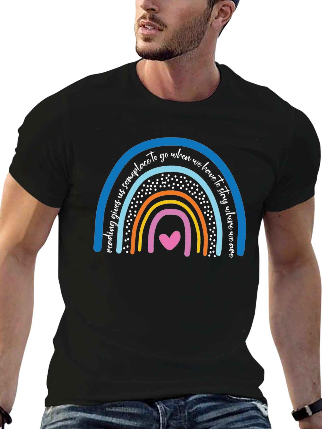 Black Reading Rainbow Graphic Tee view 6