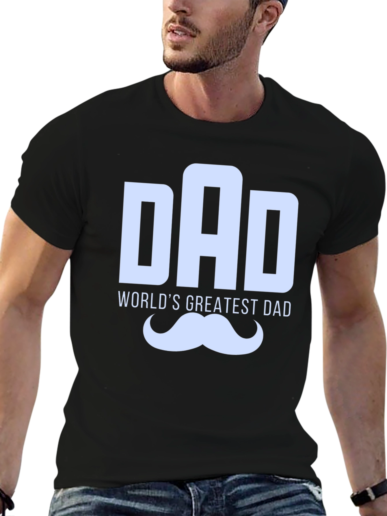 Black World's Greatest Dad T-Shirt Father's Day Gift view 6