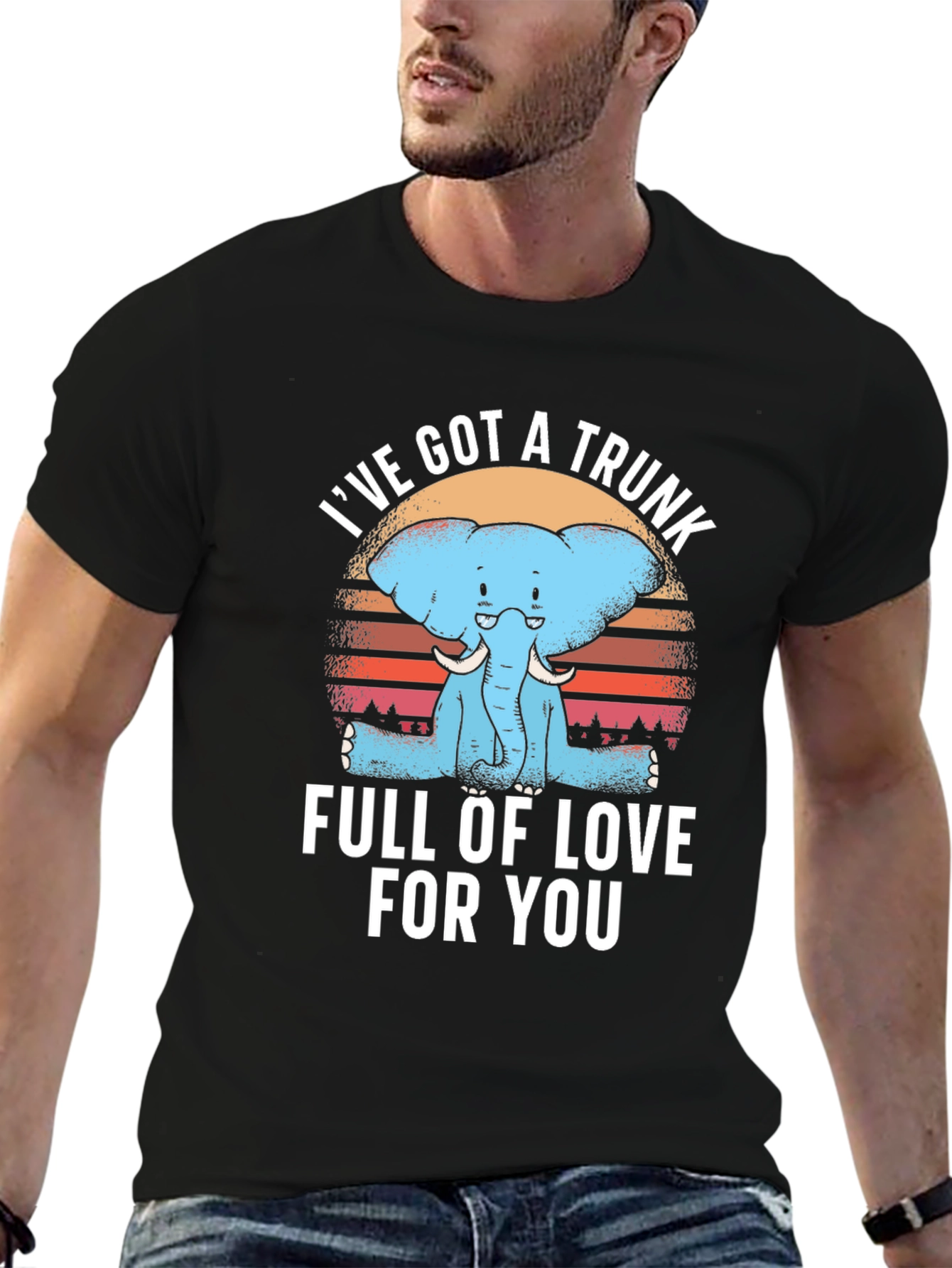 Black Elephant Trunk of Love Graphic Tee view 6