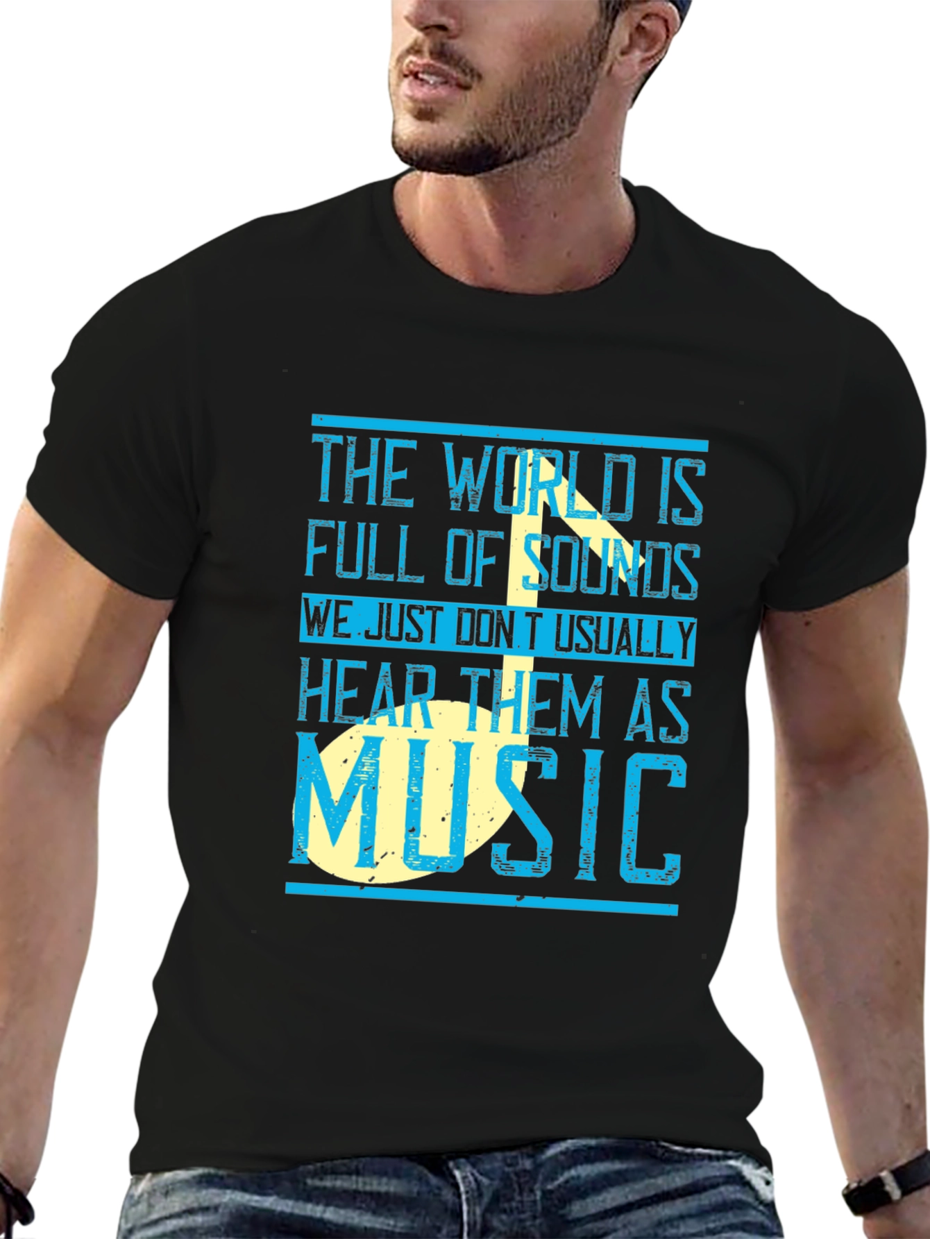 Black Music Lover T-Shirt: The World is Full of Sounds view 6