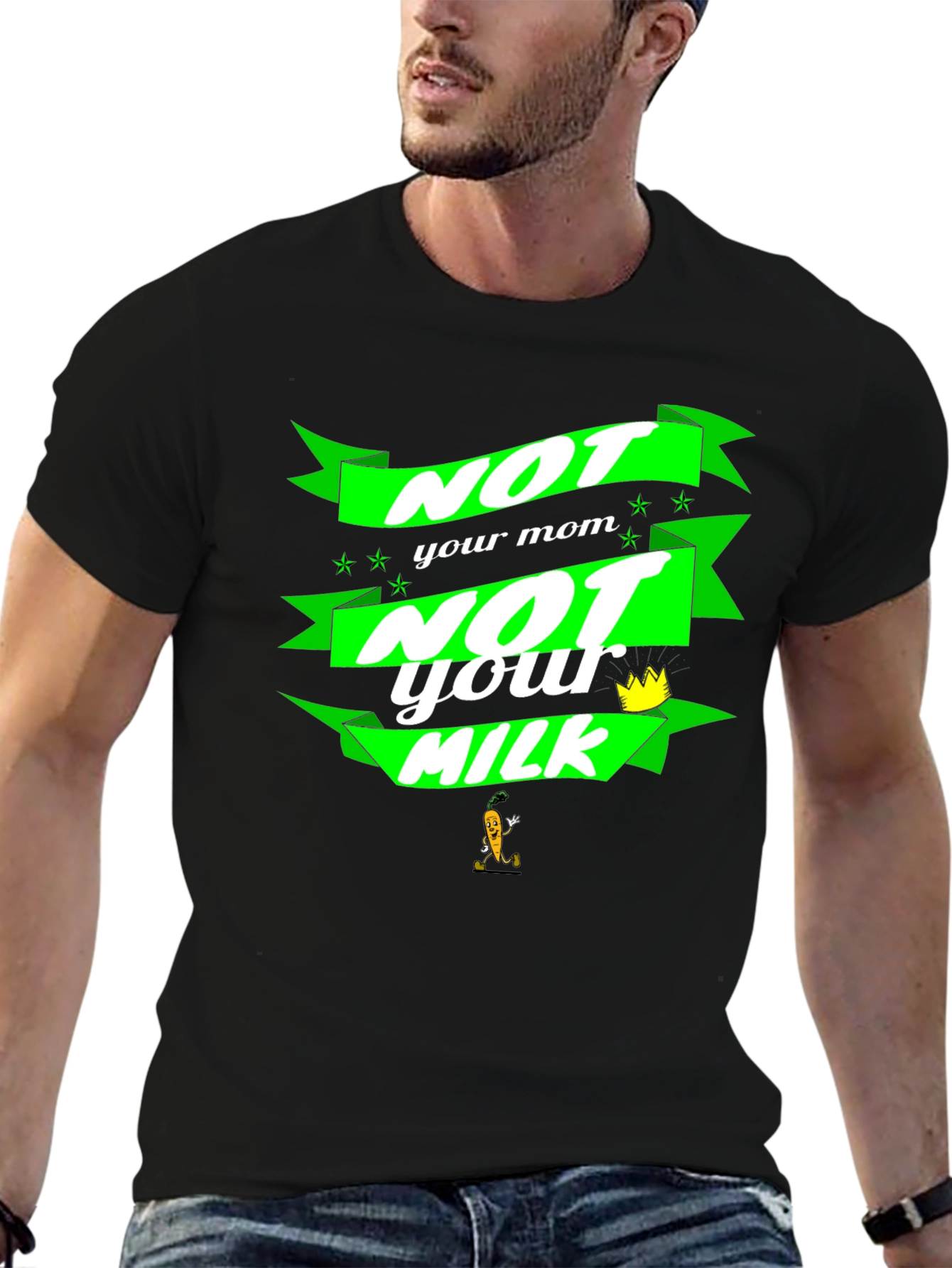 Black Not Your Mom, Not Your Milk Black T-Shirt view 6