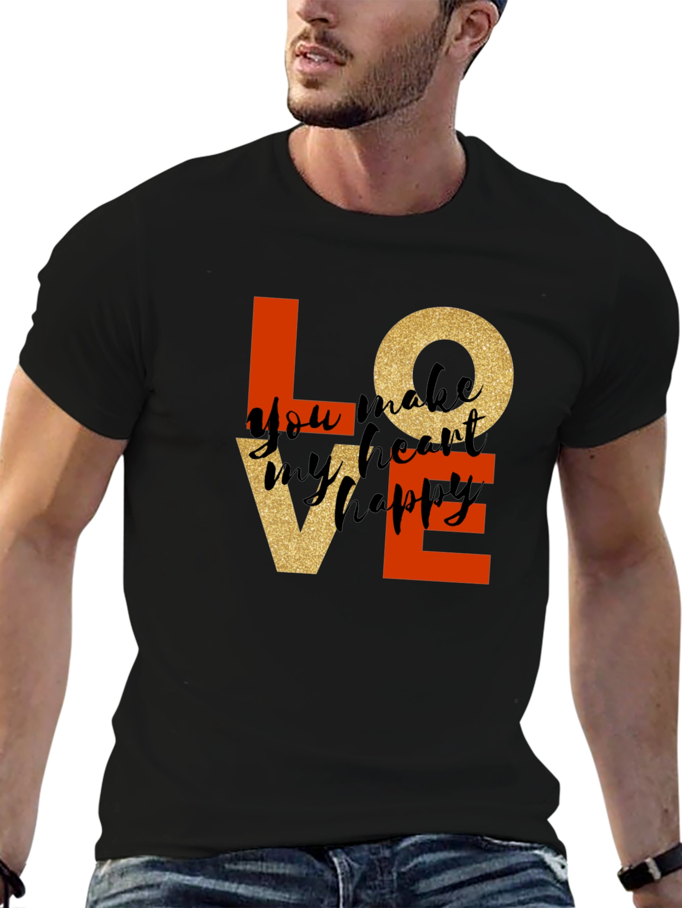 Black Love T-Shirt: You Make My Heart Happy view 6
