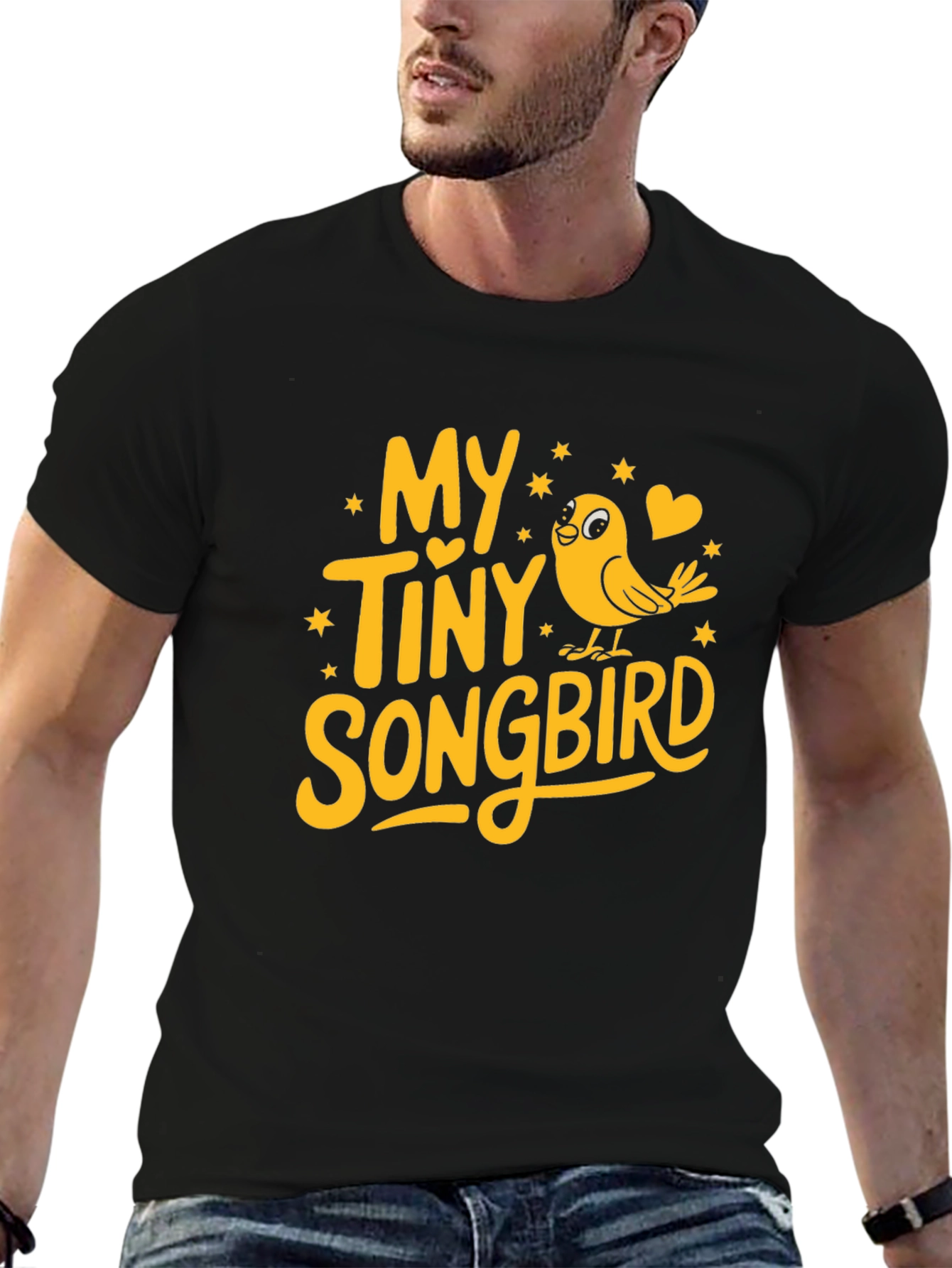 My Tiny Songbird Graphic Tee - Black Cotton Blend - 6