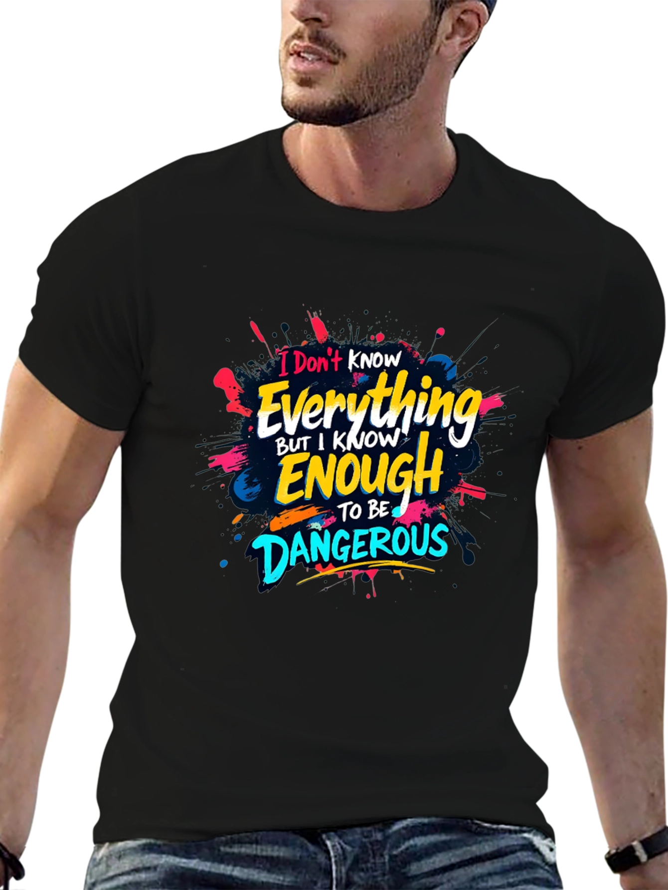 Black Funny Graphic Tee - Dangerous Knowledge view 6