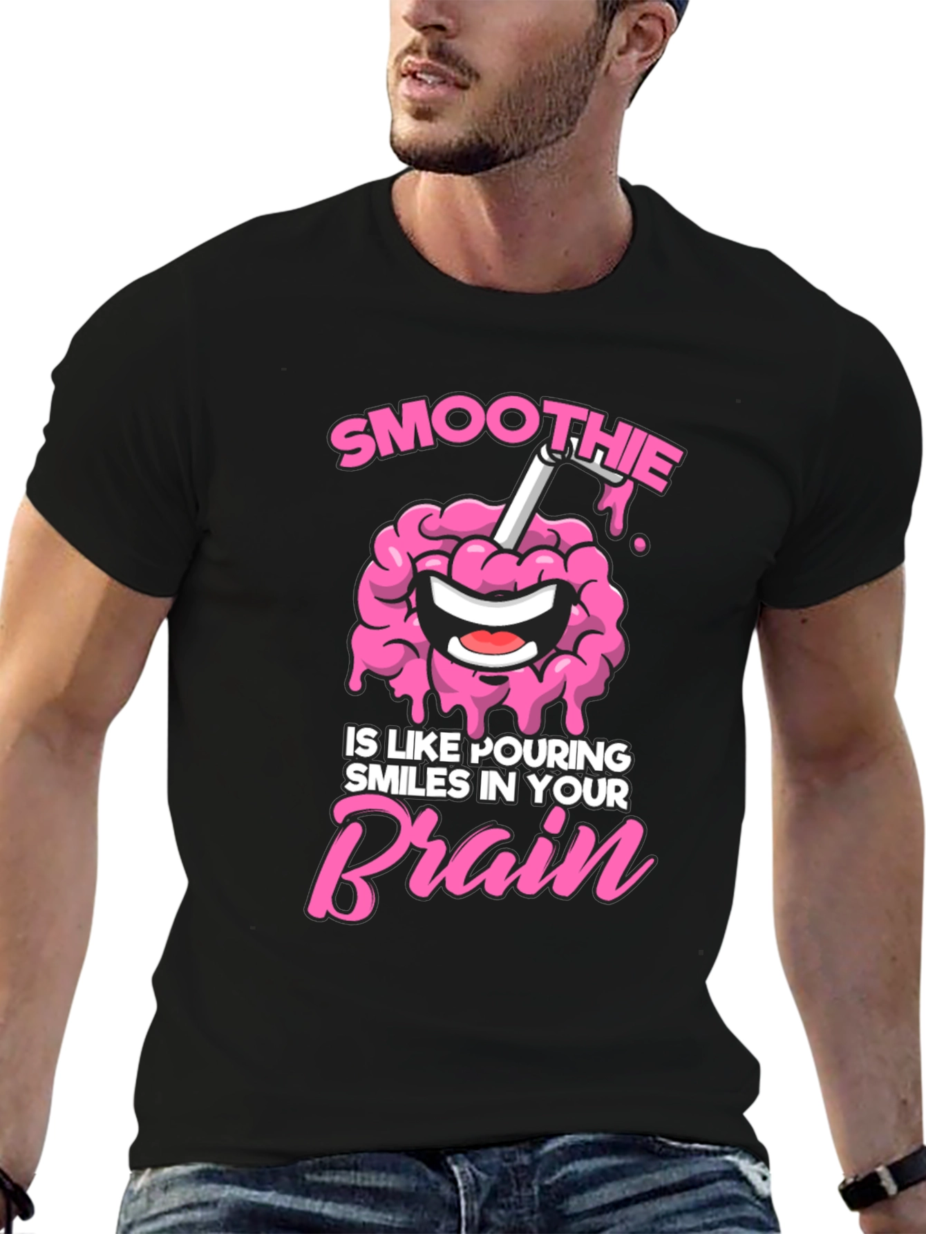 Smoothie Brain Graphic T-Shirt - Funny Unisex Tee - 6