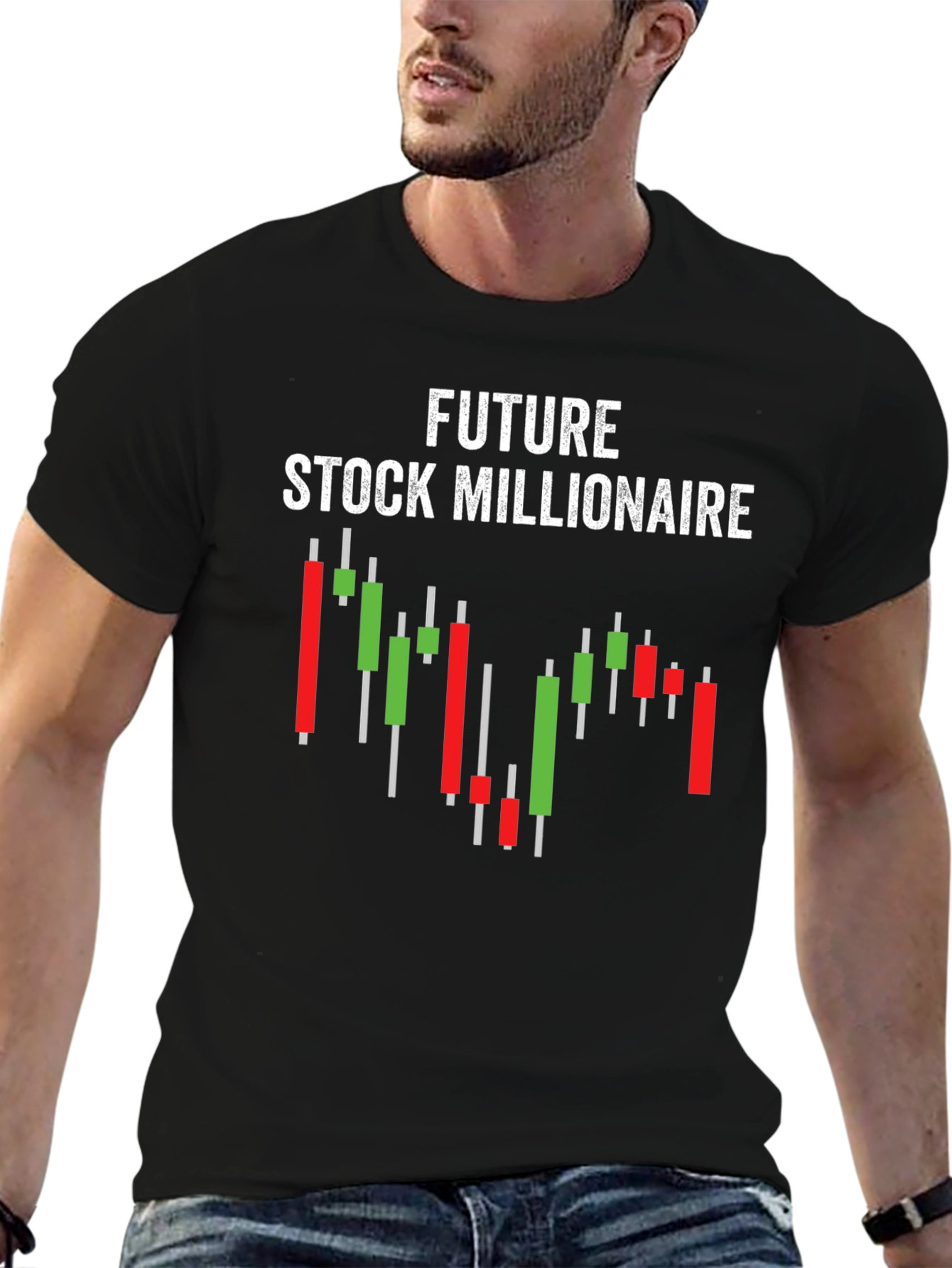 Black Future Stock Millionaire Graphic Tee - Black Cotton Blend view 6