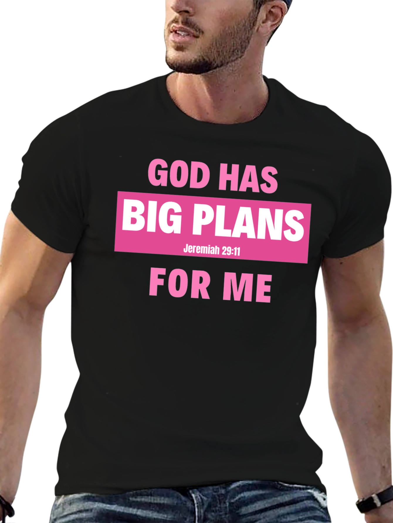 Black God Has Big Plans for Me Black T-Shirt view 6