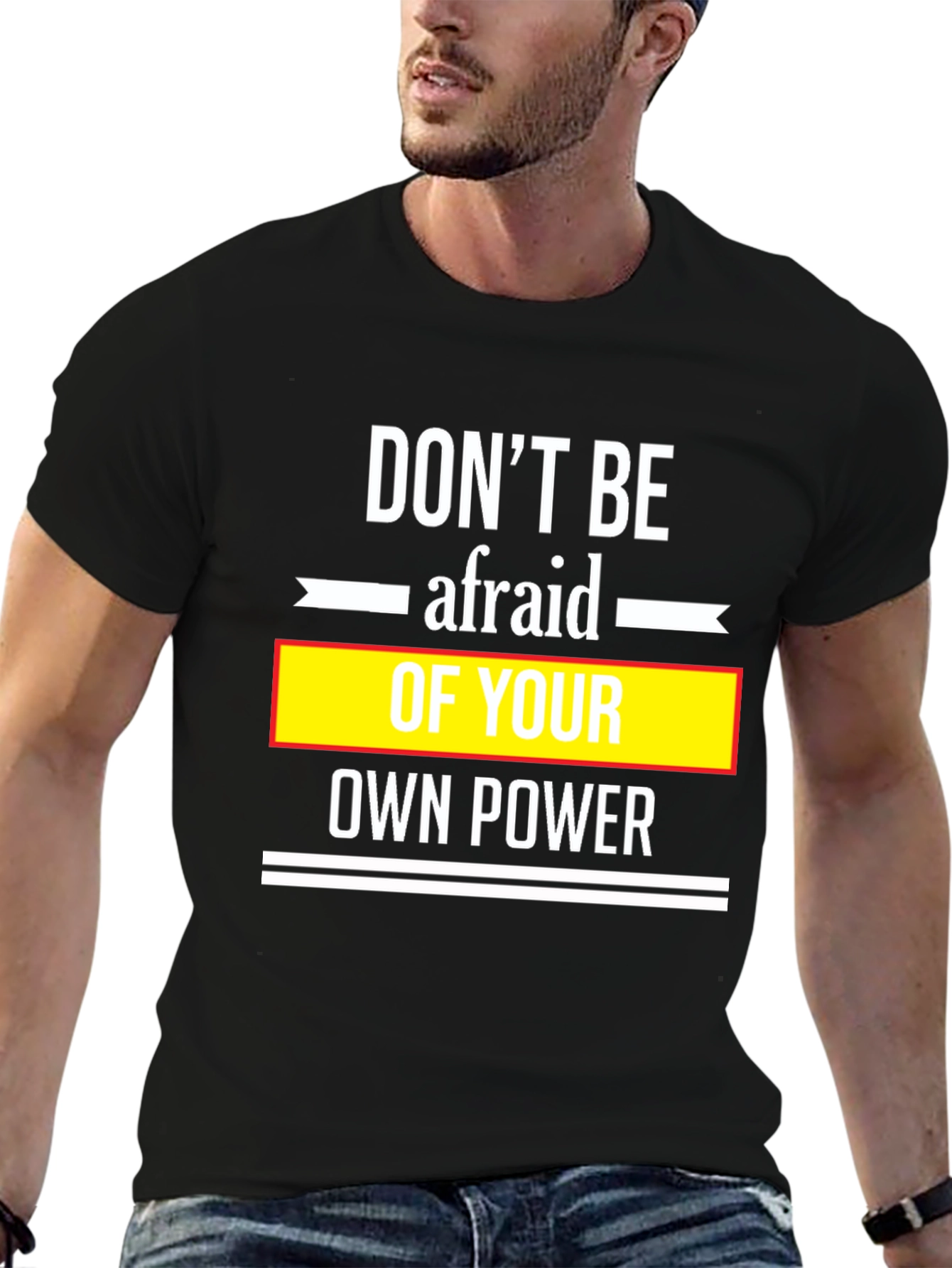 Black Don't Be Afraid Black T-Shirt view 6