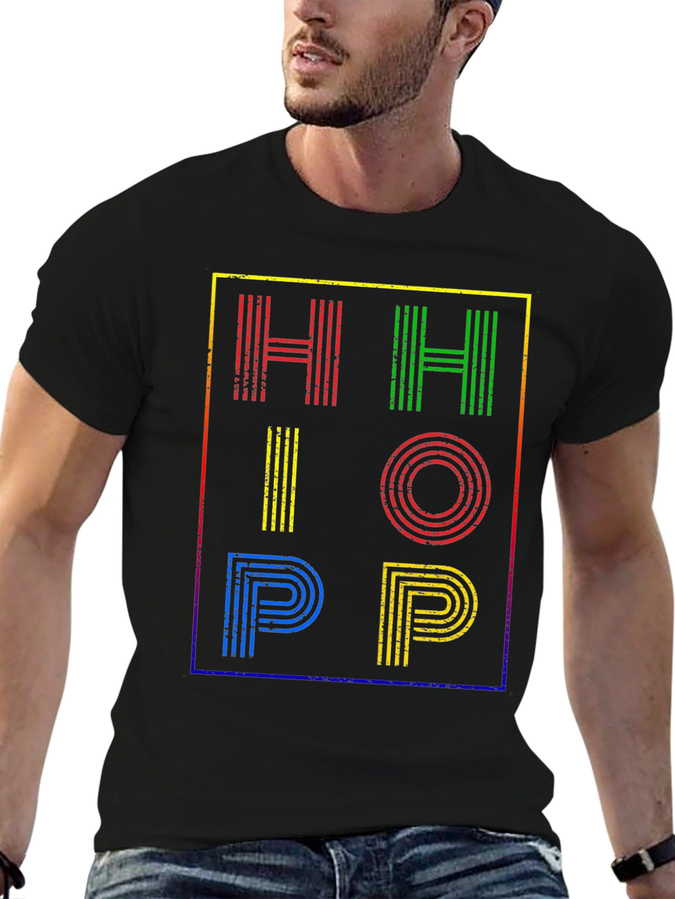 Black Retro Hip Hop T-Shirt view 6