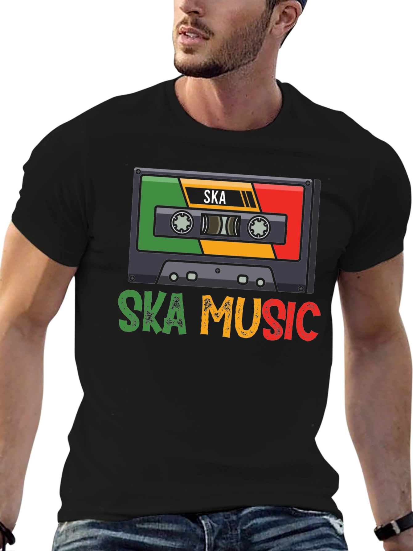 Black Ska Music Cassette T-Shirt view 6