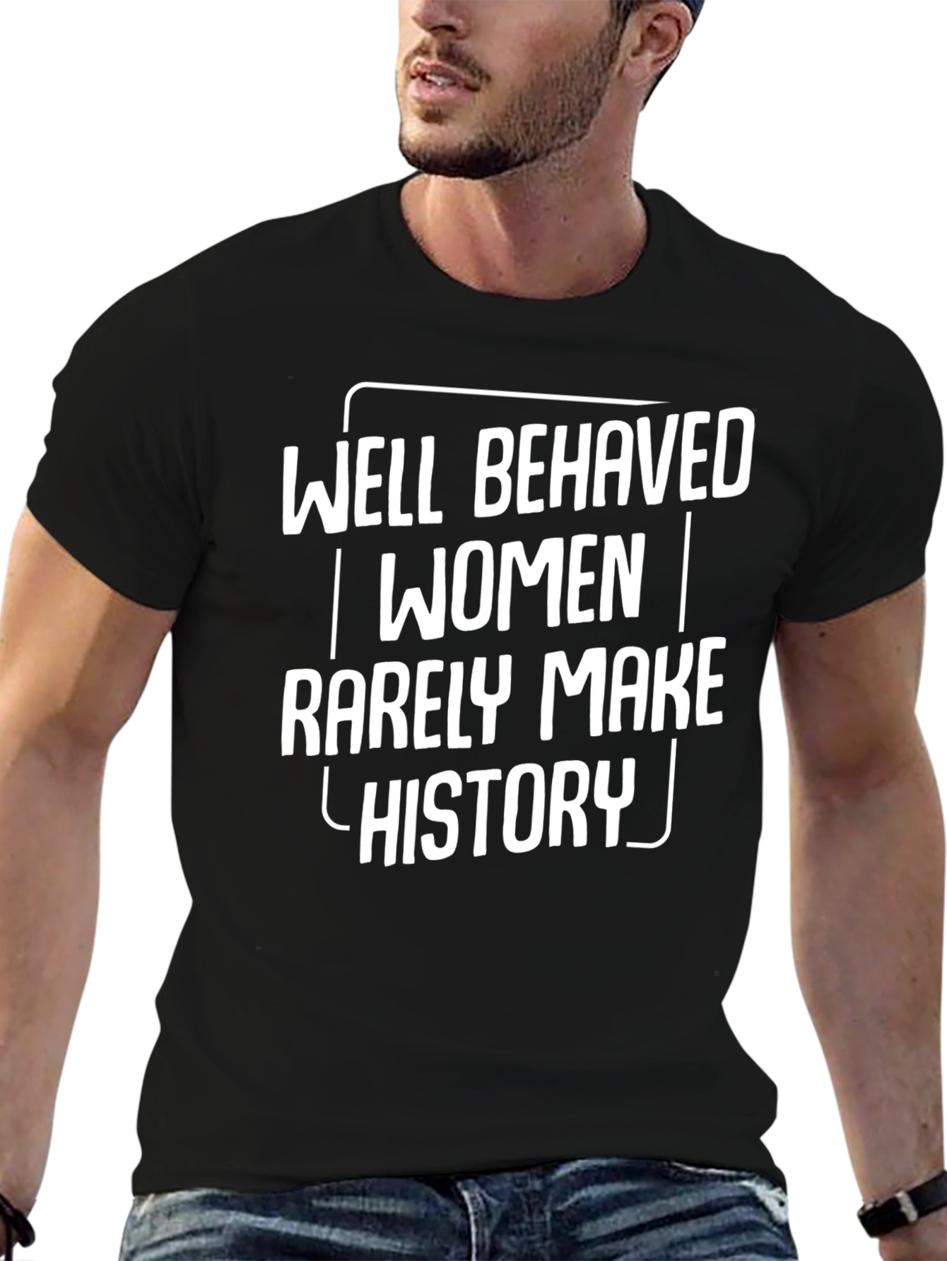 Black Well Behaved Women History T-Shirt view 6