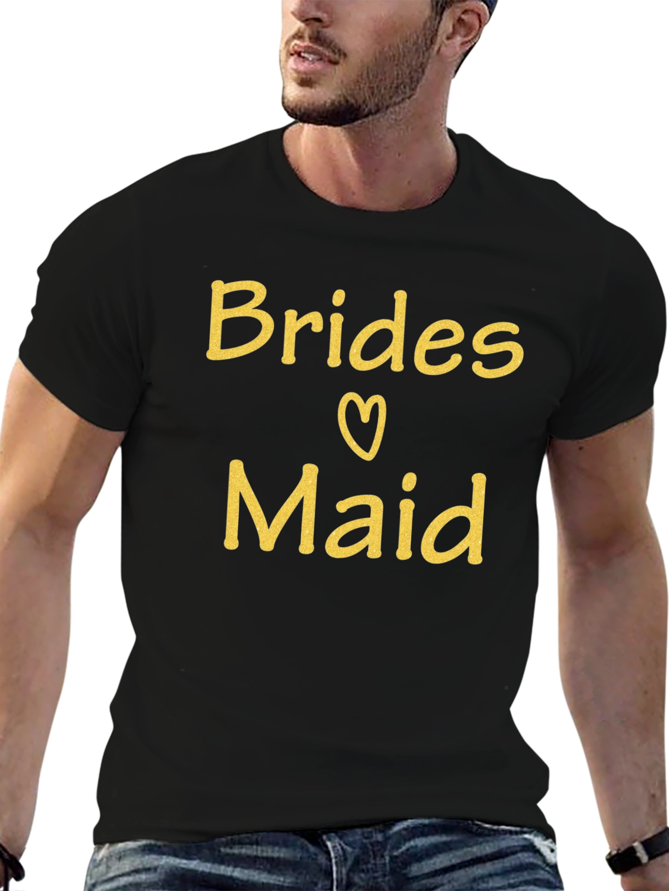 Black Bridesmaid Crew T-Shirt, Bridal Party Apparel view 6