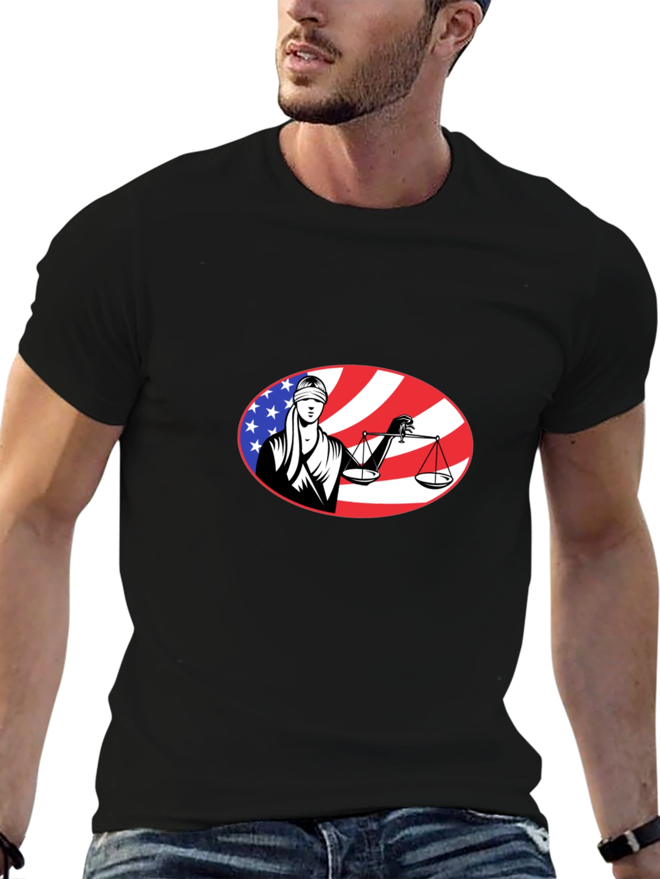 Scales of Justice American Flag T-Shirt - 6